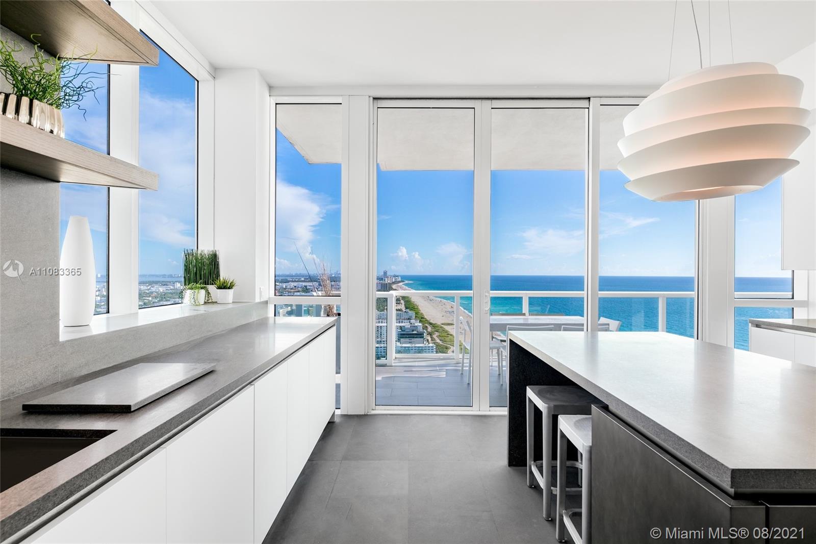 A picturesque showcase of A-list Miami Beach living, this contemporary trouvaille showcases expansive flow-thru living spaces and breathtaking 270° unobstructed, direct ocean and city views. Luxurious finishes and elegant design flow through the residence, from its stunning private entry foyer and new kitchen to the deeply spacious balconies throughout. This South Beach gem also comes with a highly desirable addition: a split-level, 435-sq.-ft., air-conditioned cabana with a full bathroom, and distinct ocean views from its own 200-sq.-ft. balcony. Just 1 of 14 made, the cabana is a tasteful extension perfectly suited for guests and makes this trophy residence perfect for the discerning owner who is searching for that certain “Je ne sais quoi” that simply cannot be replicated.