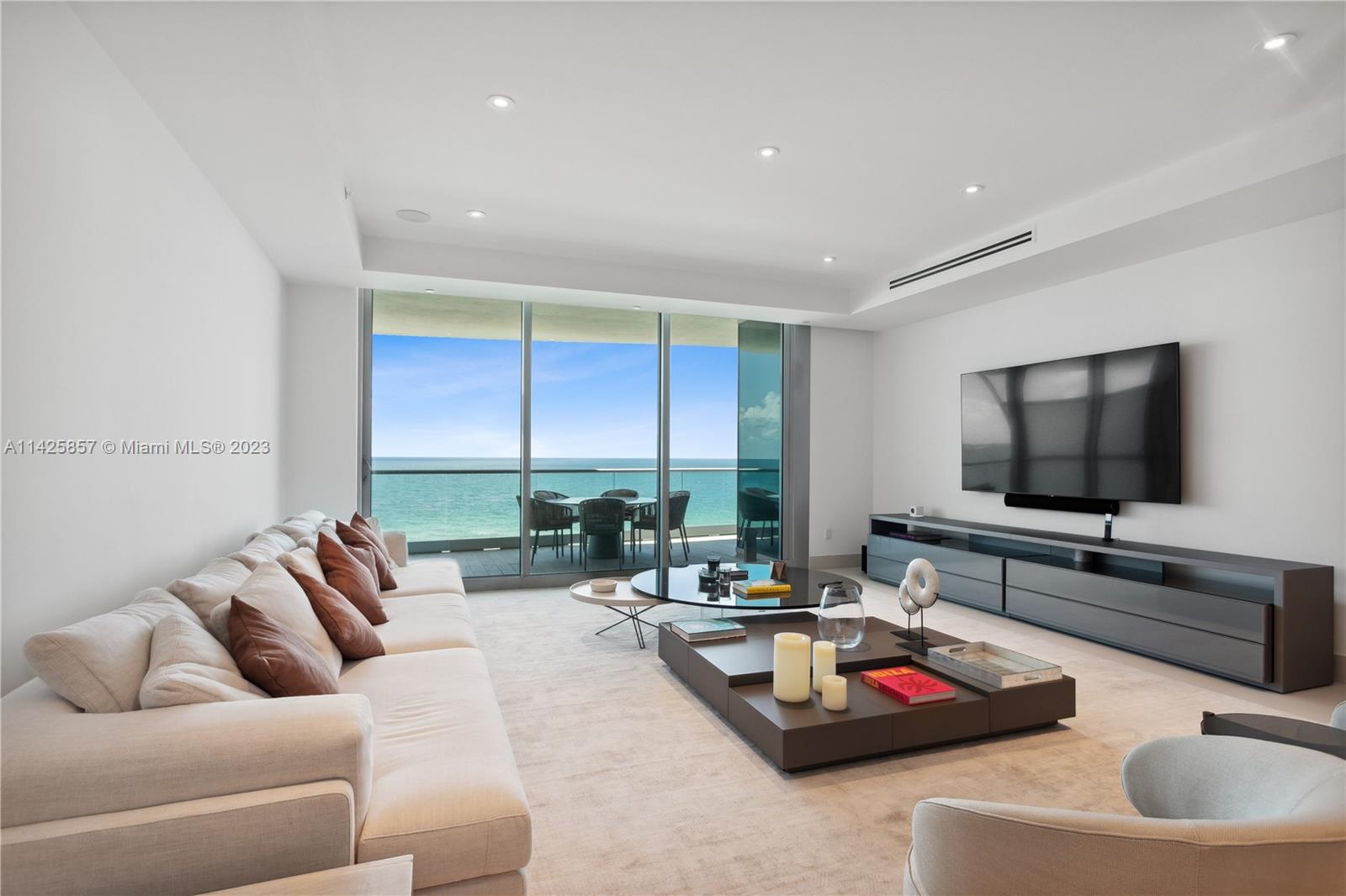 Fully finished move in ready 4 bedroom, 4.5 bathroom, + staff quarters and family room at the exclusive Fendi Chateau beautifully decorated by Artefacto. Enjoy direct ocean views; as well as, views of downtown Miami and Surfside to the west. Unit features 10' ceiling, ample terraces, East to West flow through design. Kitchen has Fendi cabinets, and Gaggenau appliances. Indoor amenities include luxury concierge services by Fendi Château attaché, Library area, Business center, Private cinema/media center, Kids' club, Fitness center overlooking the ocean equipped with the latest technology, Spa with an indoor European thermal pool,residence. Outdoor: Two swimming pools surrounded by tropical gardens, Pool and beach- side service, Pool side cabanas. Property is Valet Only