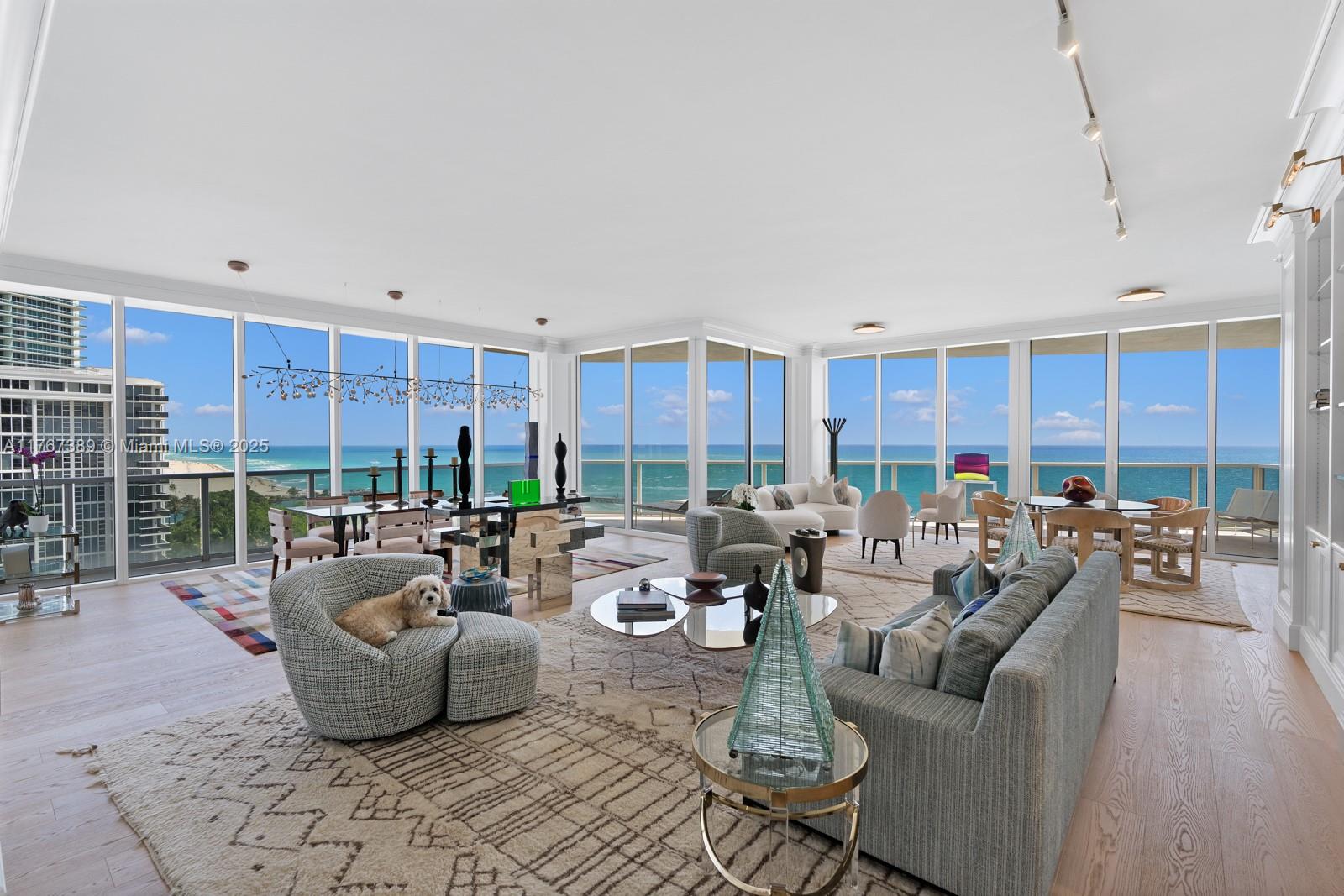 Luxuriate in this Bellini corner residence in Bal Harbour with stunning N.E. & W. Ocean views. This 3BR+office, 6.5BA, 3,820 SF gem features exquisite woodwork, custom storage, and a private elevator opening to bright living spaces with floor-to-ceiling windows and a 700+ SF terrace surrounded by endless ocean views. The gourmet kitchen boasts 10-ft ceilings, premium appliances, and custom cabinetry. The primary suite offers sunrise views, 3 walk-in closets, and 2 spa-like bathrooms. Enjoy exclusive amenities: heated pool, private beach pavilion, gym, spa, salon, Pilates, dining, and 2 parking spaces. Steps from the beach and world-class shopping/dining, this is your ultimate coastal retreat.