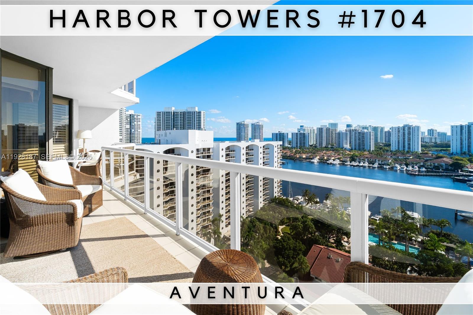 Beautifully updated 2BD/2BA residence on the 17th floor of Harbor Towers offering 1,460 SF of bright, open living space and wide waterway views. This sought-after South-Facing line features an oversized private balcony, a spacious primary suite, a large second bedroom—both with walk-in closets—and a separate laundry room with full-size washer and dryer. A rare combination of space, natural light, and premier views in one of Aventura’s most desirable buildings.

Harbor Towers offers resort-style amenities including resort style pool, upgraded fitness center, tennis courts, BBQ areas, and a waterfront promenade around The Point Marina. Prime Aventura location with a scenic 1-mile path to The Waterways Shoppes, dining, cafés, and houses of worship. Located in a top-rated school district and close to everything Aventura has to offer.