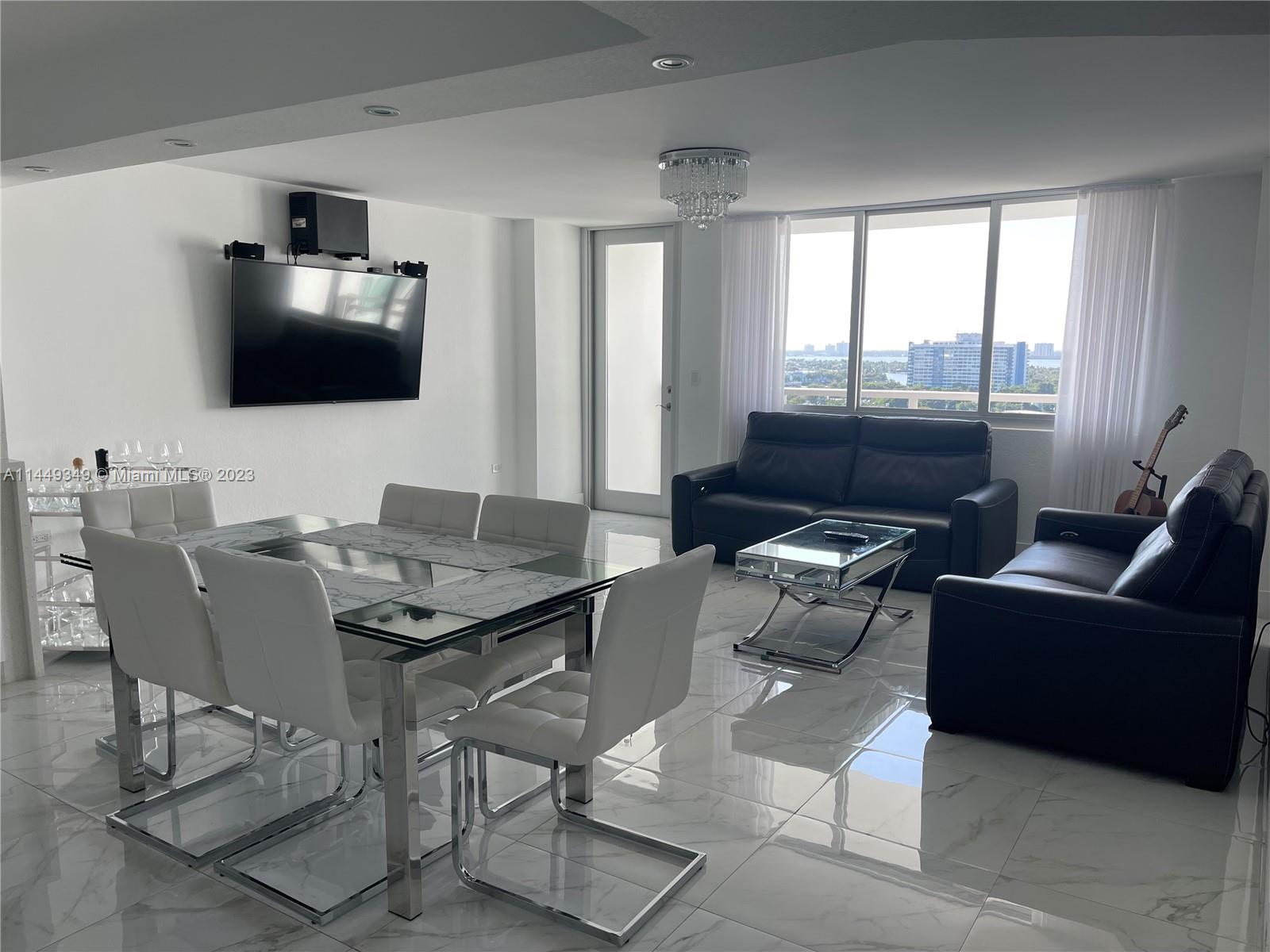 This bright and spacious 1 bedroom apartment, comes fully and beautifully furnished. Open modern kitchen leads to comfortable living. Has 2 full bathrooms tastefully redone. Gorgeous tile throughout. Feel the relax and good vibes as you come in. Just painted. washer/dryer in the unit. The building in the ocean side. High impact windows just installed. Amenities include: gym, game room, theater. Pool is being redone and it will probably finish by the end of the year. Rent includes: cable, internet and pest control. Building is no pets. Association requires 690 minimum credit score for all the residents