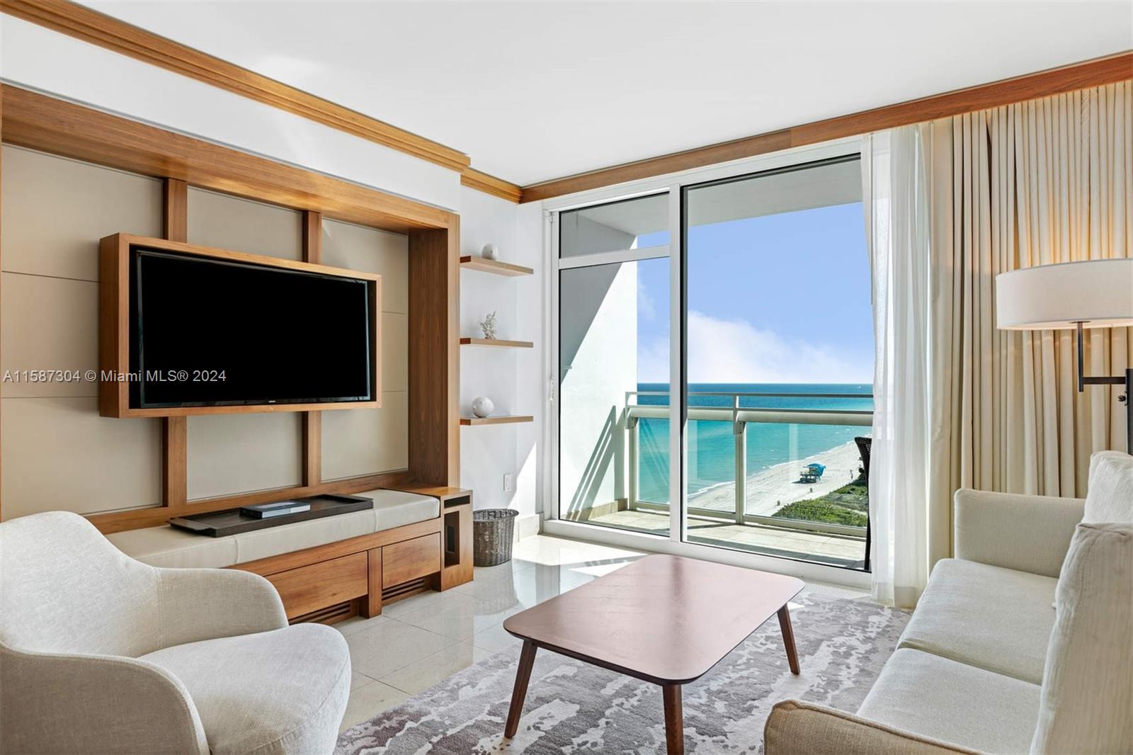 Experience luxury living at the world-renowned Carillon Wellness Resort. This rare private hotel-condo residence offers unobstructed dramatic ocean views and is one of the few residences with two balconies. As a tenant, you will have access to all of the hotel amenities, including a 70,000 SF award-winning spa and wellness center, a full-service beach club, access to 4 pools, and a newly renovated on-site restaurant, bar, and wine lounge. $5k is only for the Summer. Available for the winter season at $7k now. Minimum lease term applies.