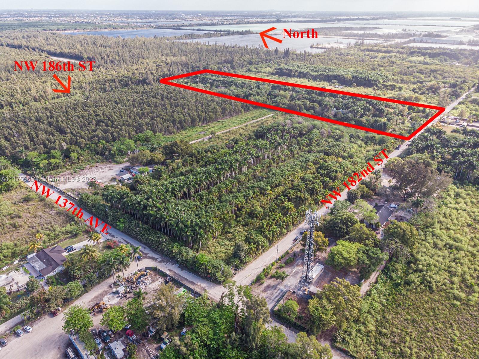Opportunity knocks! Longtime owner has decided to sell. Highly desirable location of dynamic growth (1.5 miles to the proposed American Dream Miami megamall and entertainment complex). Property fronts NW 186th St and has a second entrance on NW 182nd St. Easy access to Okeechobee Rd, US #27 & Krome Ave. Currently a wholesale nursery (does not include inventory) with electric and 2 wells (one of which is deep water).Also selling Folio 30-2911-001-0251 (MLS#A11174412 /$6M) west if the subject property and gives opportunity to retain nursery and lease for storage of trucks/RV's. Both Folios $12M.
Information believed to be accurate but not warranted. Buyer's agent to verify.
