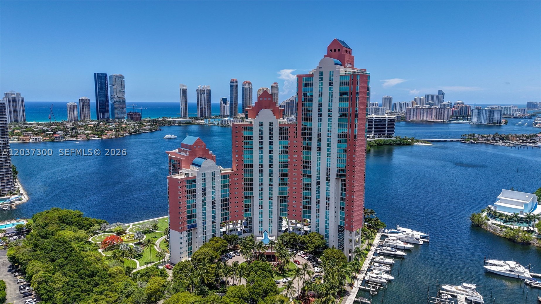 VIEWS VIEWS AND VIEWS!!....... IMAGINE LOOKING AT THE SKYLINE OF BOTH DOWNTOWN MAIMI AND FORT LAUDERDALE FROM YOUR LIVING ROOM…..  THIS UPPER PENTHOUSE IS 2,720, SQ FT 3-BED, 3-BATH + 4TH BEDROOM CURRENTLY AN OFFICE. BREATHTAKING PANORAMIC VIEWS OF THE ATLANTIC OCEAN, GOLF COURSE, CITY SKYLINE, AND INTRACOASTAL FROM TWO EXPANSIVE BALCONIES, OFFERING AN IMMERSIVE SUNRISE-TO-SUNSET EXPERIENCE. THIS RENOVATED RESIDENCE FEATURES FLOOR-TO-CEILING WINDOWS, MOTORIZED SHADES IN VERY ROOM. SOUND SYSTEM, AND LARGE PORCELAIN FLOORS IN LIVING AREAS. THE MASTER SUITE INCLUDES AN ENORMOUS CUSTOM CLOSET, A PRIVATE BALCONY AND STUNNING BATHROOM. THE 3RD BEDROOM HAS FROSTED OR CLEAR GLASS WALLS GIVING A MORE OPEN FEELING TO THE RESIDENCE. . THE LOCATION OF THIS UNIT AT THE END OF THE TOWER IS THE MOST DESIRABLE LINE OF THE BUILDING. ENJOY RESORT-STYLE AMENITIES: A MODERN FITNESS CENTER, SPA, TWO POOLS, TENNIS/PICKLEBALL COURTS, MARINA, AND 24-HOUR SECURITY…. TWO ASSIGNED GARAGE PARKING SPACES AND A HARD-TO-FIND PRIVATE STORAGE ROOM ARE INCLUDED…… 2 PETS ALLOWED…WALK TO SHOPS, RESTAURANTS, PARKS & AVENTURA MALL….. A+ AVENTURA SCHOOLS