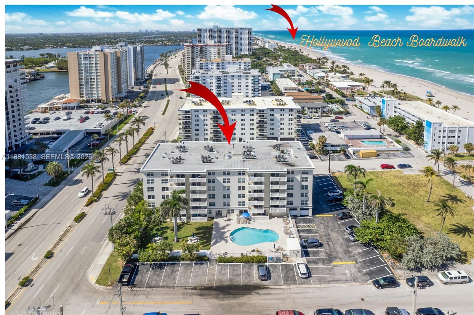 Own a slice of paradise at this stunning condo, just steps from the world-famous Hollywood Beach! A seaside oasis in a Beachfront location. Renovated guest and master bathrooms. The Open-concept kitchen is perfect for entertaining or casual meals. Versatile space, dining area or breakfast nook? You decide! Spacious living room for relaxing in style together with a quiet residential building. Beautiful wood floors throughout, Impact windows and sliding glass door, Enjoy the view worry-free. Private storage area. Unwind and connect at the sparkling pool. BBQ area.  Ideal place for full time living or seasonal escape. Make it your permanent home or vacation getaway. Small pets are welcome, bring your furry friend along. Don’t miss this opportunity to own your piece of the beach! Building has reserves, 40 and 50 inspections completed.