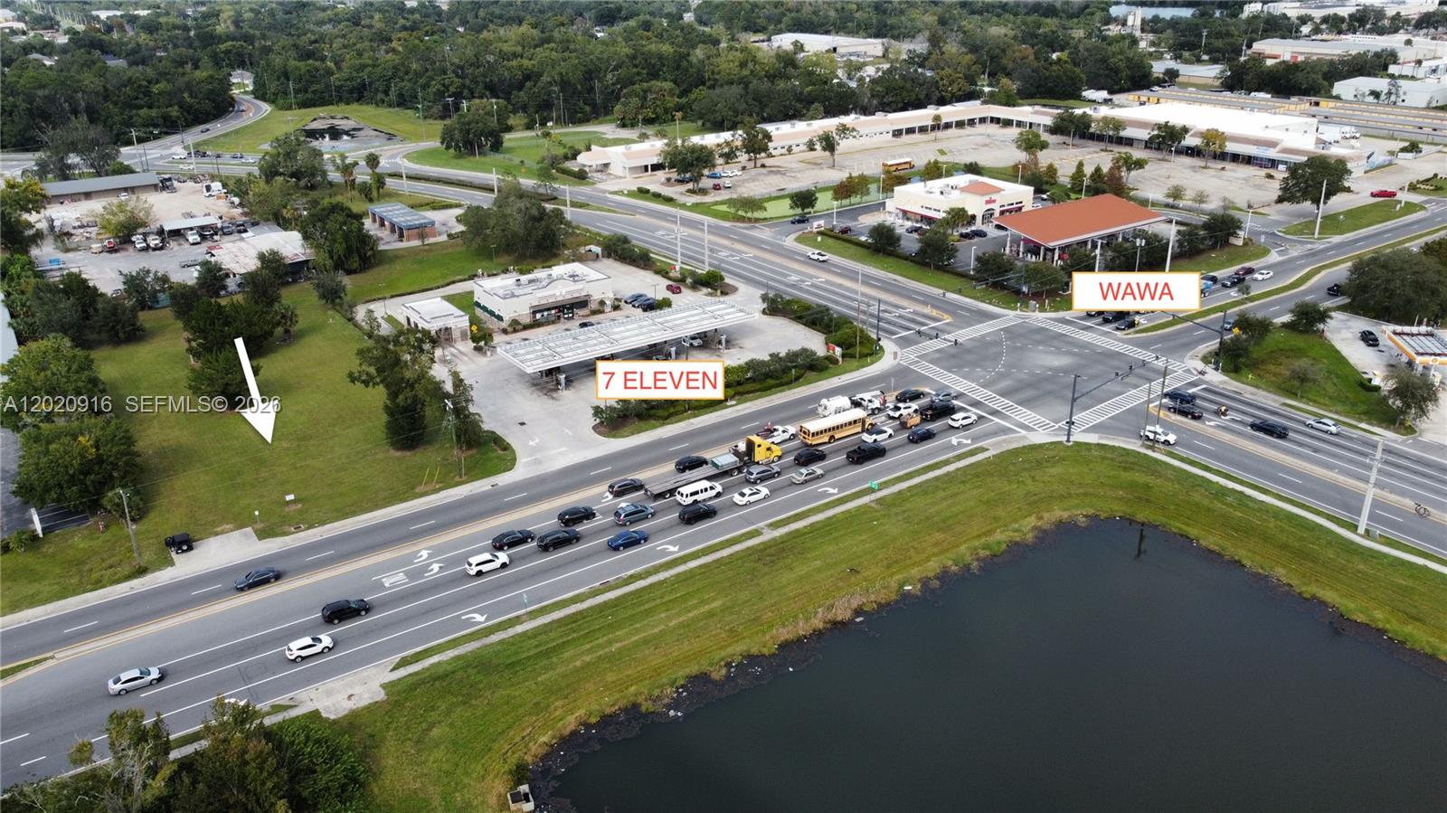 Prime Commercial Development Opportunity in Sanford, FL 2700 W 25th St – Parcel B offers an exceptional opportunity to acquire ±0.95 acres (±41,424 sq ft) zoned GC-2, ideally located in one of Sanford’s busiest commercial corridors. The property is currently in the process of subdivision from an adjacent 7-Eleven gas station (corner lot) and features ±149 ft of frontage along W 25th St with a depth of ±278 ft. According to FDOT, the site benefits from 25,000 vehicles day (AADT) directly in front of the parcel. It is located just 800 ft from State Road 417 access and only minutes from Interstate 4. Surrounded by strong national and regional anchors including 7-Eleven, Wawa (opposite corner), Walmart, Extra Space Storage, and Kid City USA, the property offers outstanding visibility and strategic positioning within a rapidly growing market. An independent study indicates potential for the development of a Flex Warehouse Complex, highlighting the site’s suitability for income-producing uses and long-term value creation.