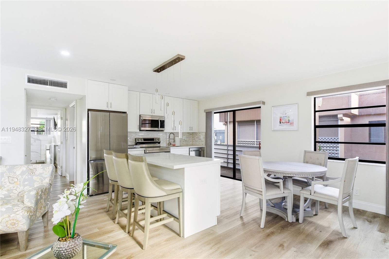 Leave the snow behind and enjoy the sunshine in this beautifully REMODELED and FURNISHED 2-bed, 2-bath condo in Delray Beach’s premier 55+ community. Bright, airy, and move-in ready, this rare gem offers new finishes, an open kitchen with island, master-bedroom and kitchen balcony access, and the convenience of an in-unit washer and dryer. Enjoy resort-style living with multiple clubhouses, indoor and outdoor pools, tennis and pickleball courts, golf course, fitness center, theater, and cafes. A 24/7 manned guard gate provides peace of mind. Close to shopping, dining, highways, and Delray’s award-winning beaches. Ask about seller credit!