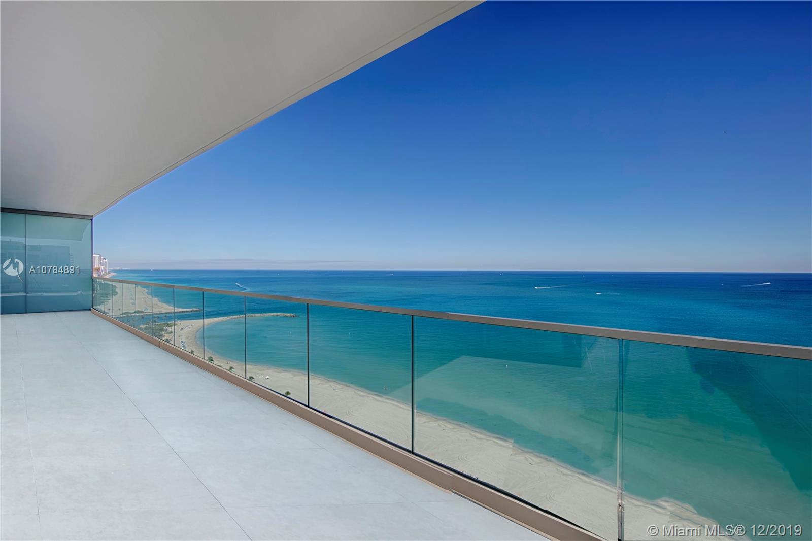 This is it! Exquisite Oceana Bal Harbour most desirable corner unit on the 23 floor with TOTALLY UNOBSTRUCTED panoramic views of the Ocean, Intracoastal and Miami skyline, featuring 36x36 off white limestone floors, custom closet cabinetry, motorized shades, sheer linen draperies and  more! Very spacious and open living areas with 10' high floor to ceiling glass walls. 3 ensuite bedrooms with marble baths, private elevator foyer, powder room, European kitchen cabinets, utility room and 3 assigned parking spaces. Resort style amenities include a poolside restaurant, tennis, 2 pools, spa and 400 ft of pristine beach front.