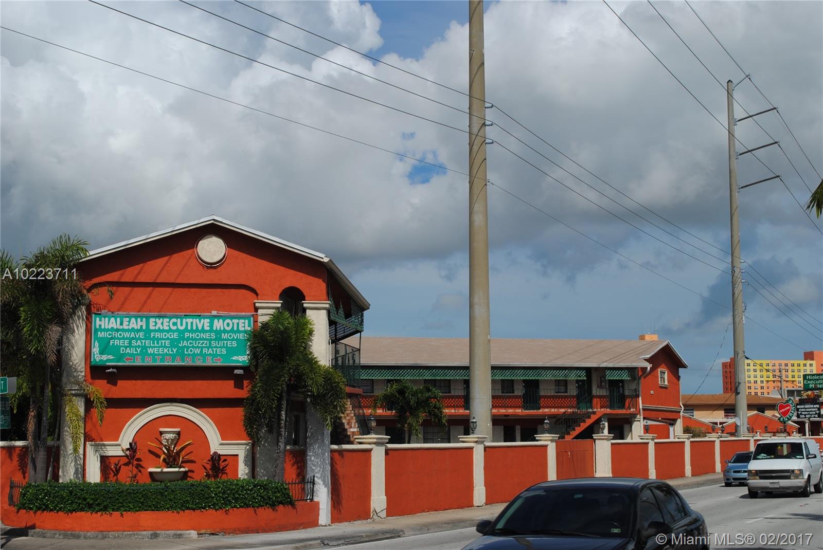 Hotel/Motel located on Okeechobee Rd. Cash Flow. Three separate buildings, 56 rooms, 
over an acre and a half of land. 
Excellent location. Built in 1953.  
Approximately 14,179 Sqft. 
Most rooms have been renovated. 
Sale includes a 4COP Liquor License. 
Excellent Development/ Expansion Potential.  
Shown strictly by Appointment.