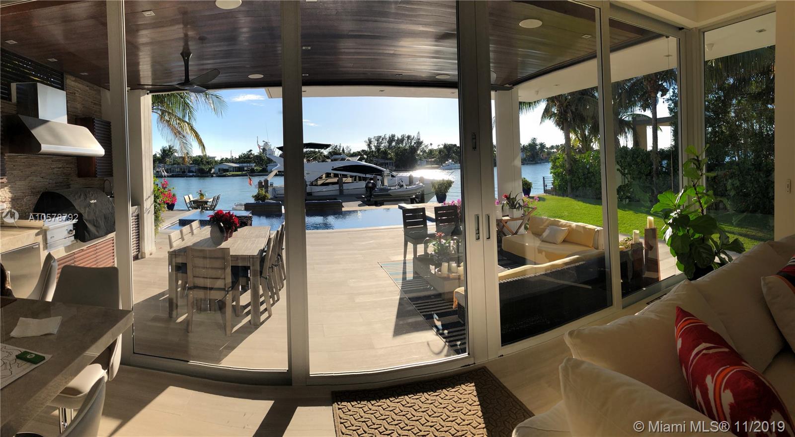 Largest new villa in Biscayne Point in Miami Beach with 7451 sq ft of construction and 5423 under AC.Stunning open bay views from this contemporary villa.New seawall and dock to accommodate a 60Ft yacht, 3K pound double jet ski lift.Sun exposed pool all day.Large manicured garden perfect for entertaining. Smart home controlled from your phone: TV,cameras,alarm,lights,pool,shades,etc.High ceilings.Ground floors and bathrooms in Italian vena grigio marble.Top floors American walnut wood.Italian kitchen Sub Zero appliances outdoor large BBQ, ice maker and refrigerator.Outdoor pool shower Lutron RF system.Service quarters with bedroom/bath. Convertible studio into a 6 bedroom house. Full state of the art gym.House faces South
 5 blocks away from the beach, 5 minutes away from Bal Harbor Shops