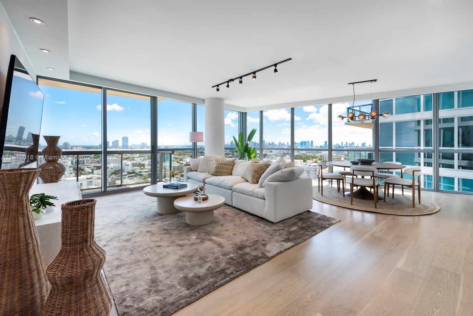 Experience the ultimate in luxury living at The Setai with this beautifully furnished 2-bedroom, 2-bathroom residence on the 30th floor. Facing south, this elegant home offers spectacular ocean and city views through floor-to-ceiling glass walls that fill the space with natural light.
The open-concept living area features warm wood floors and seamless access to a spacious balcony that extends the full length of the apartment—connecting the living room and both bedrooms for effortless indoor-outdoor living.
Every detail has been thoughtfully designed and furnished with sophistication and comfort in mind, perfectly complementing The Setai’s world-class amenities and renowned five-star service.
Currently rented until April 1.