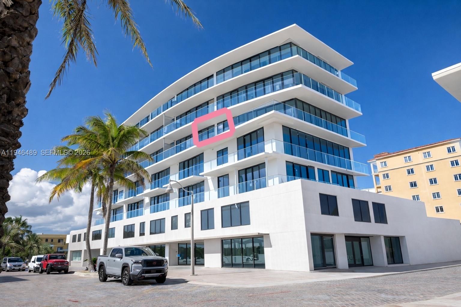 503 | 2BD / 2.5BA | 1,069 SF | South | 1 Parking Spot. The entertaining-
friendly 2-bedroom—Residence 503 offers 1,069 SF with 2 bedrooms and 2.5
baths, providing the added convenience of a powder room while maintaining
privacy for both suites. South exposure brings warm natural light, and the
balcony extends the living space—perfect for relaxed beachside living.
Interiors are envisioned with sleek, minimalist sophistication per the
renderings, featuring clean lines, soft recessed lighting, modern textures, and
spa-style baths with oversized surfaces and frameless glass shower detailing.
Boutique building amenities include resort-style swimming pool, fitness
center, sauna, cold plunge, 24/7 front desk concierge and beach club service.
Ocean side of A1A, steps to the sand and Hollywood Broadwalk, close to
Aventura, Fort Lauderdale, and FLL Airport. Flexible rental policy with a 30-day
minimum. Delivery Q2 2026. Renderings for illustration; subject to change.