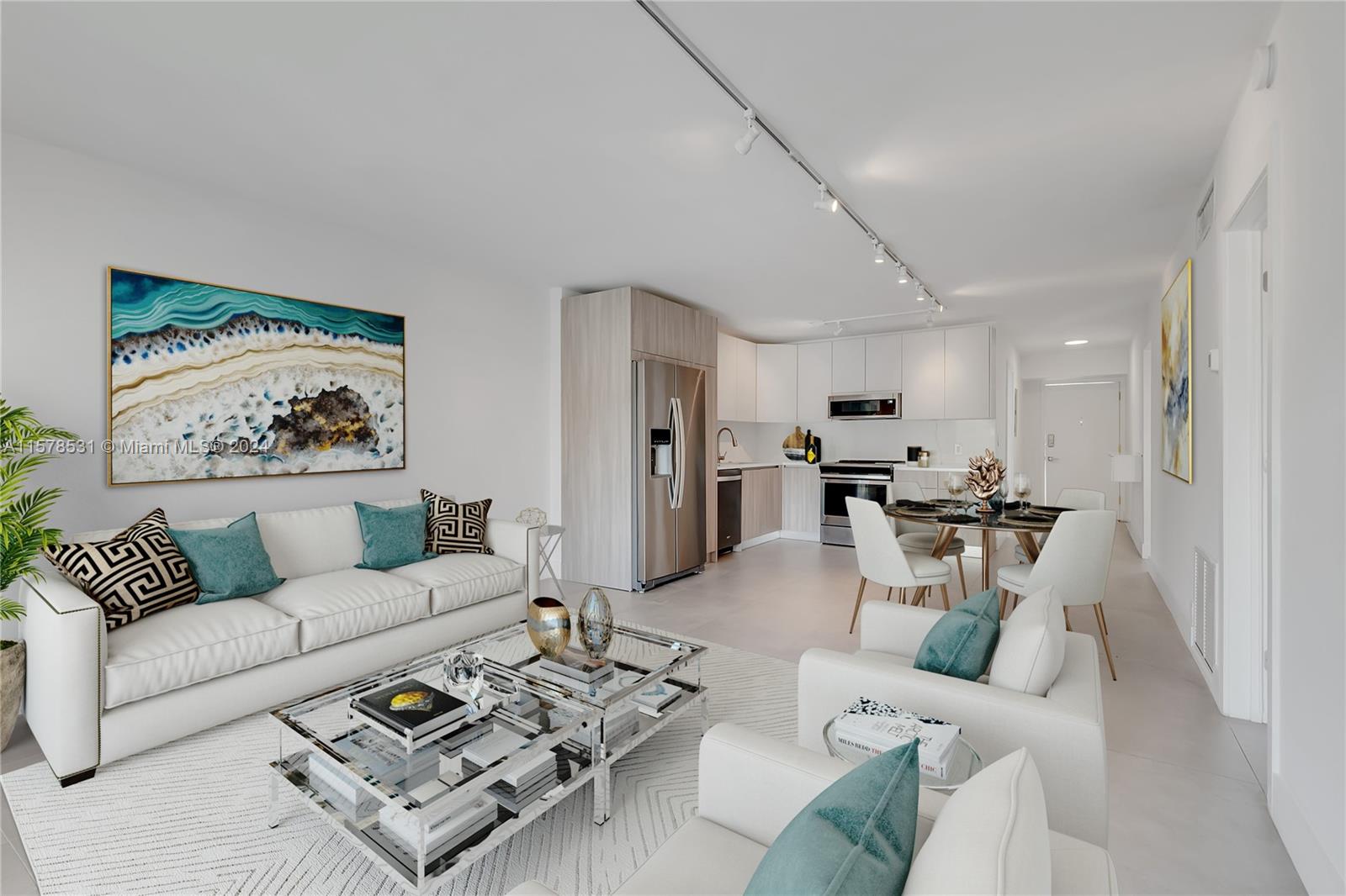 Available June 26th! Enjoy living steps from the sand from this beautiful, recently renovated apartment. 3 beds/2baths, this apartment is located just a half a block from the beach and includes private beach access. All three bedrooms have custom built-in closets and both bathrooms are ultra modern. The kitchen features top-of-the-line appliances with high-end finishes and soft-close cabinetry, and the unit is equipped with hurricane impact windows. It is tiled throughout and has a lovely balcony for relaxing and soaking up Key Biscayne's tranquility. Less than a 5 minute walk to the grocery store, shops, restaurants, and close to Crandon Park. UNfurnished. Please note that there is no laundry in the unit -- it is across the hall.