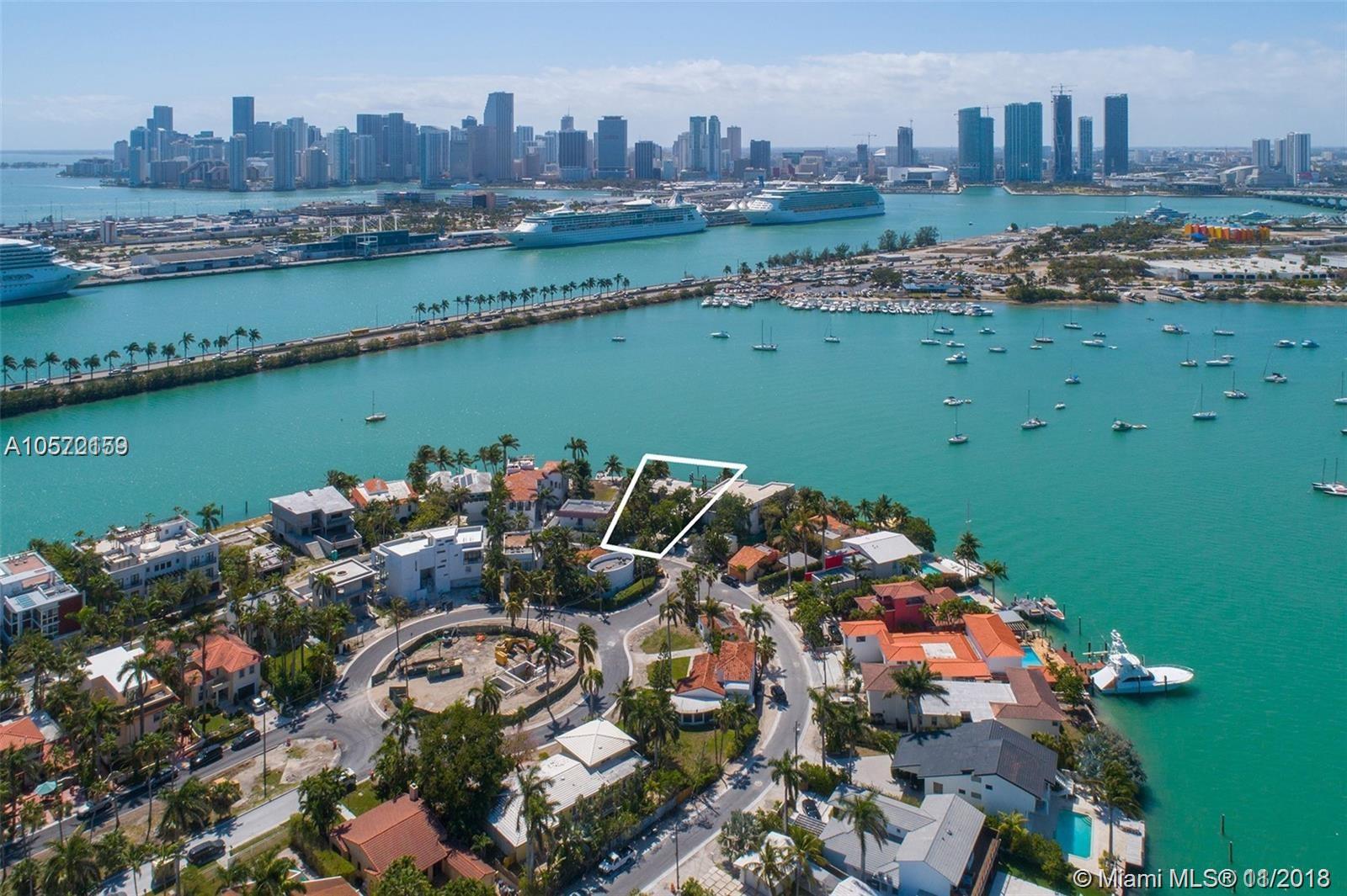 Rare Development opportunity on the tip of guard gated Palm Island. Lot features direct downtown views, 78feet
of water frontage and a 50 foot dock. Own the best view in Miami Beach. Seller Financing available.
