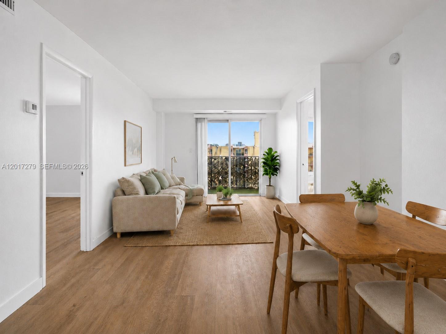 Bright and spacious 2-bed, 1-bath unit on the top floor with a great split floor plan and lots of natural light. Located on the 8th floor, this renovated unit has a good layout and an updated bathroom with a shower. It includes 1 assigned parking space, with plenty of guest parking available. The gated community has a guard gate, pool, tennis court, and common laundry room. Conveniently located near the airport, major highways, shopping, dining, and Miami attractions. No current assessments, and the building has passed its 40-year certification.