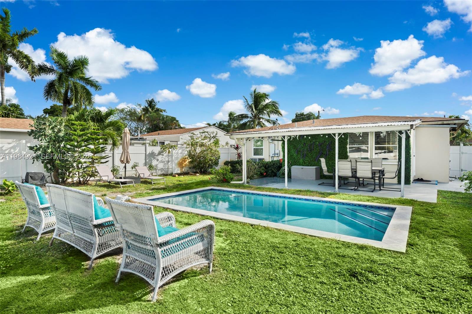 Beautiful 4-bedroom, 2-bath home in the heart of HOLLYWOOD! This charming property features impact windows, a newer roof (2015), and is located outside of a flood zone. Bright and functional light throughout. Enjoy your private backyard with a heated pool and BBQ a- perfect for entertaining or relaxing year-round. Ideally situated just minutes from the beach, Aventura Mall, Hard Rock Casino, restaurants, and major highways including I-95. Convenient access to Fort Lauderdale Airport. Excellent opportunity for homeowners or investors. Perfect for short-term rental or Airbnb income-producing property.