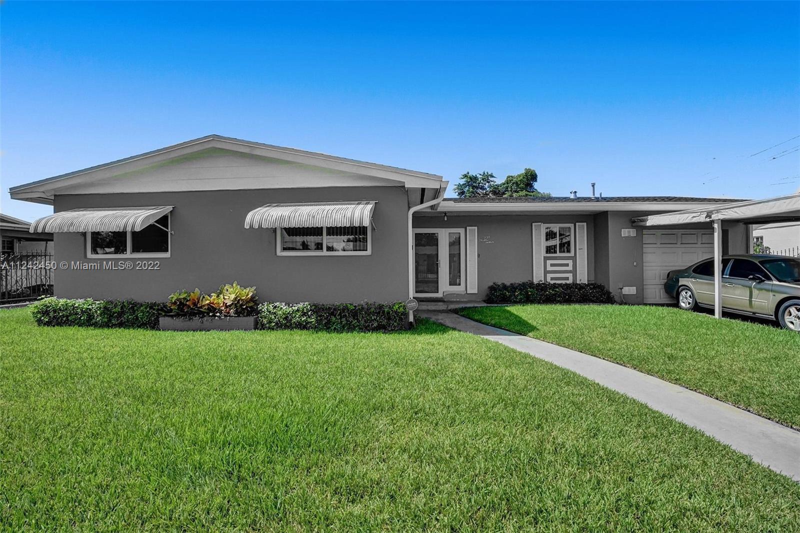 3/2 single family starter home with huge fenced yard, new roof, new AC, and new IMPACT windows and doors. Plenty of room for a pool, a boat, RV, etc. This home is 6 min from a Walmart Super Center, 10 min to Costco, 4 min to the FL. T-Pike, 7 min to I95, 10 min to Hard Rock Stadium, 22 min to Hard Rock Casino, 23 min to FLL, 24 min to MIA and 27 Min to the beach. Home is currently blue.