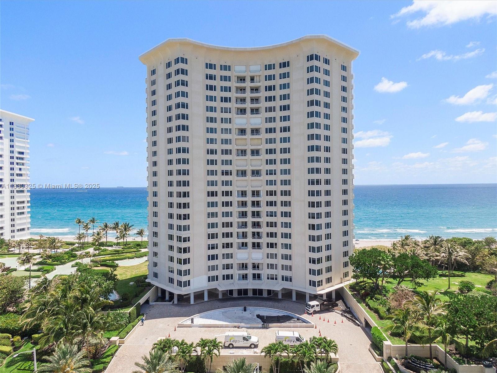 (VERY MOTIVATED OWNER) Welcome to your own piece of Paradise. Discover the unique blend of Condo Convenience and Single-Family ambiance in this elegantly crafted Beachfront Residence. This 2-Bedroom/2-Bath residence offers spectacular views of the Lake Boca/Intracoastal and city of Boca with breathtaking sunsets. The unit features white porcelain flooring throughout, open gourmet kitchen with high-end appliances, with formal dining room. washer & dryer inside the unit. Amenities include pool & hot-tub, two tennis courts, state of the art fitness center, a fully equipped social room and of course your own private beach.
24-hour attended and secure lobby.