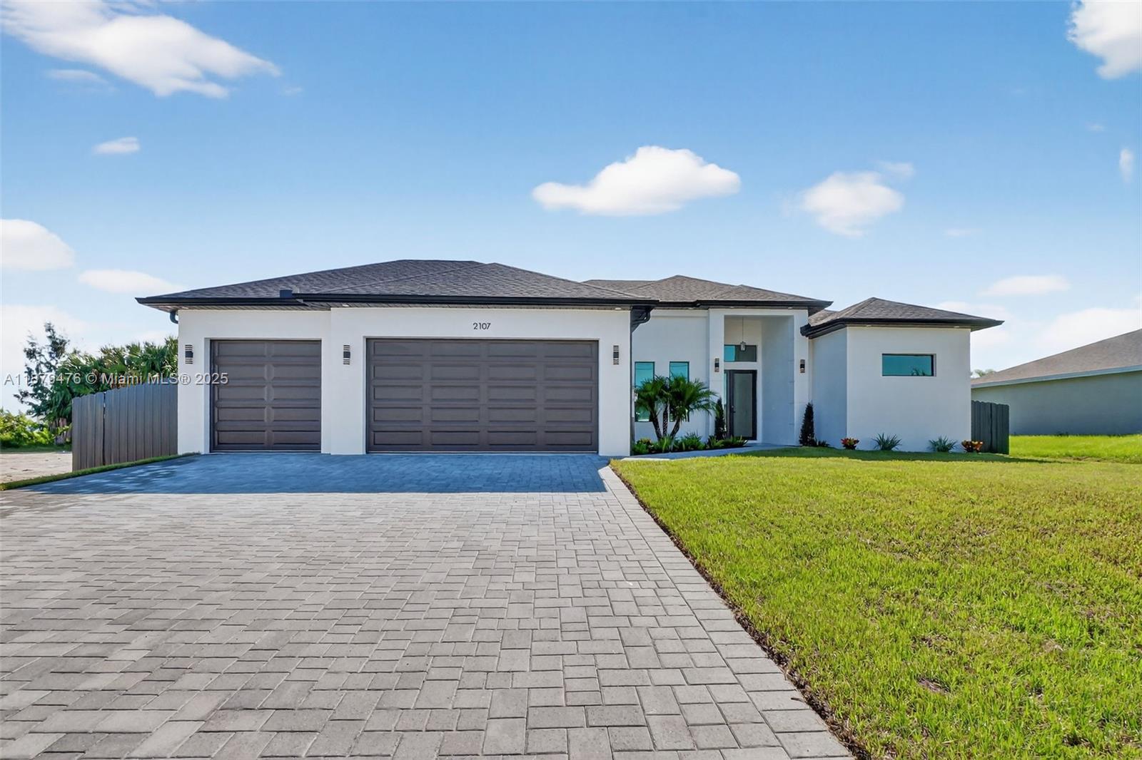 "Move in Ready Canal View Pool home. No HOA, No CDD, No Flood Zone. This stem wall footers, 3-bedrooms + Den & 3 full bathrooms elegance & modern design showcases the warmth, versatility, and functionality of the open floor plan, bright porcelain floor with membrane all-over, high-quality Impact Windows/Door with Low-E. Gorgeous kitchen with stone countertops and upgraded appliance package, built-in microwave-oven, pot filler, electric 36" cooktop, in-liner hood, Coffee-Bar with dual temperature built-in wine fridge, built-in outdoor Summer Kitchen featuring propane BBQ with rotisserie motor and built-in beverage fridge. Paver driveway leading to the three-car garage, lush landscape with sprinkler system. Saltwater pool ready. The bathroom glass doors will be installed before closing" ...