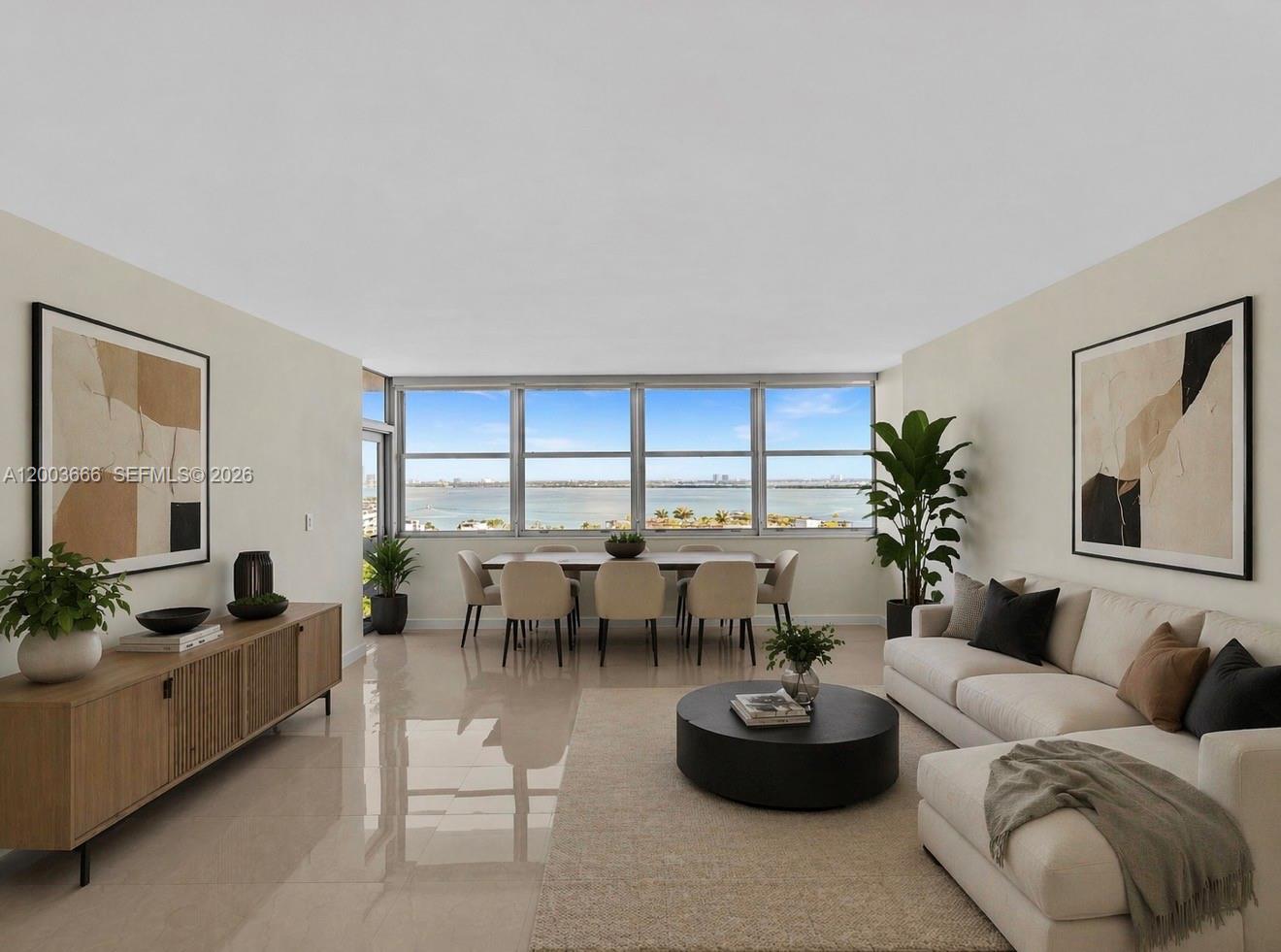 Rare opportunity to own a stunning bay view residence at the iconic Belle Plaza on Belle Isle, featuring breathtaking bay and downtown skyline views. Priced to sell, this updated 1-bedroom, 2-bathroom unit offers approximately 900 SF of interior space filled with fantastic natural light. The spacious layout includes generously sized rooms, an abundance of closets, including a beautifully built-out walk-in closet, porcelain flooring, recessed lighting, and wall-to-wall impact windows. A large private balcony provides the perfect setting to enjoy sweeping bay views and gorgeous sunsets. Additional highlights include assigned parking and the opportunity to purchase with conventional financing with as little as 3–5% down. The building has completed its recertification, offering added peace of mind. Ideally located directly across from Belle Isle Park and The Standard, and just moments from Sunset Harbour’s renowned dining, shopping, and entertainment. Belle Plaza offers exceptional amenities, including a heated bayside pool, expansive sundeck, jacuzzi, fitness center, tennis court, BBQ area, resident lounge, bike storage, 24-hour concierge/security, and valet. Schedule your private showing today while this exceptional residence lasts.