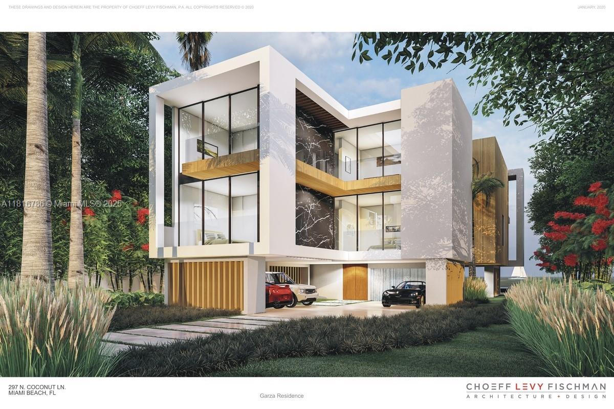 Welcome to 297 Coconut Lane – a rare opportunity to own a brand-new masterpiece on Miami Beach’s exclusive Palm Island. Designed by renowned architect Ralph Choeff and meticulously built by Massimo Giordano, this stunning new construction offers a harmonious blend of tropical modernism and sophisticated luxury.
This architectural gem spans over 5,000 of indoor space, featuring 4 bedrooms and 5 bathrooms, with expansive glass walls that blur the lines between indoor and outdoor living. Premium finishes, open-concept living areas, a chef’s kitchen with top-tier appliances, and spa-like baths define the essence of refined Miami living.