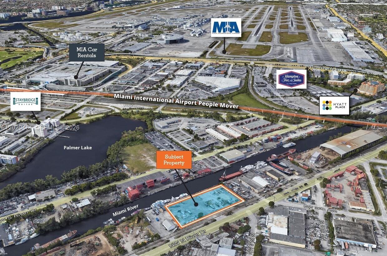 3460–3464 NW North River Drive offers a unique opportunity to acquire approximately 112,750 SF of heavy industrial waterfront property in the heart of Miami’s urban core. Comprised of both folios combined, this ±2.4-acre assemblage is strategically positioned directly on the Miami River and features approximately ±440 linear feet of dockage with an existing ramp, making it ideal for marine industrial, logistics, shipping, manufacturing, distribution, or redevelopment users seeking direct water access.
Zoned IU-2 Industrial Districts – Heavy Manufacturing, the property allows for a wide range of intensive industrial uses rarely available this close to Downtown Miami. Utilities are already on site, and the property’s layout provides flexibility for owner-users, investors, or maritime operators looking to establish a presence along one of South Florida’s most active industrial waterways.
The property offers exceptional connectivity with immediate access to State Road 836, I-95, and other major transportation corridors. Conveniently located east of Miami International Airport and near the iconic Magic City Casino, the site is centrally located near Downtown Miami, the Health District, and the Port of Miami.
Industrial waterfront properties with heavy manufacturing zoning and substantial dockage are increasingly scarce in Miami.
