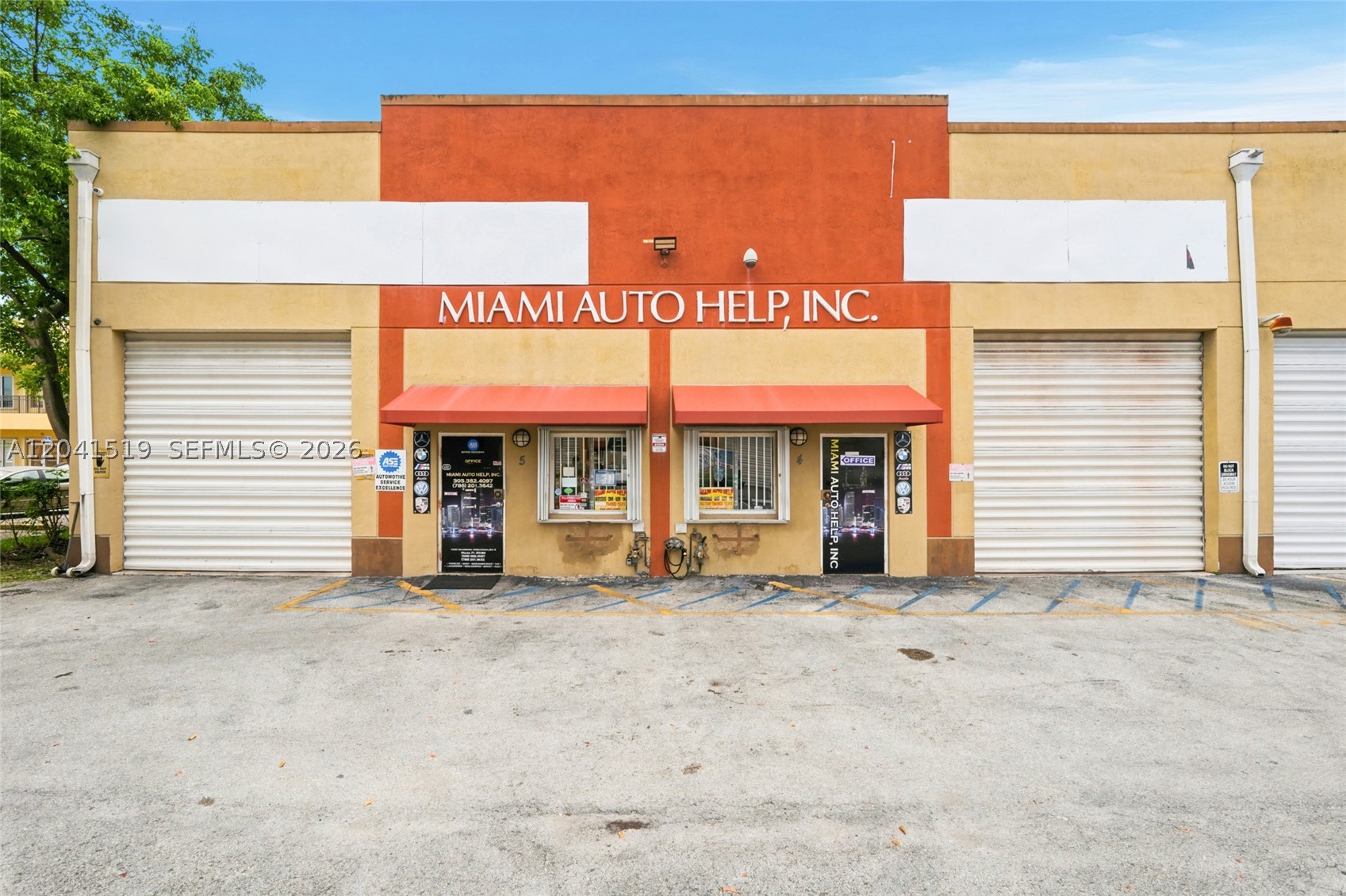 A rare opportunity to own two combined commercial units and an established business in one transaction. Units 4 and 5 have been joined into a single 3,000 SF space with capacity for 12 vehicles, located next to Tamiami Airport in one of Miami Dade's most active industrial corridors. Included in the sale is Miami Auto Help, Inc., a diagnostic and European auto repair business with close to 25 years of operating history and a loyal, established clientele. All licenses and permits are current and transfer with the sale. This offering combines real estate and business ownership into a single, turnkey opportunity, ideal for an owner operator looking to step into a running business, or an investor seeking a protected, income producing asset. Goodwill, equipment, branding, and client base all transfer to the new owner. Do not disturb business or employees. Showings by appointment only.