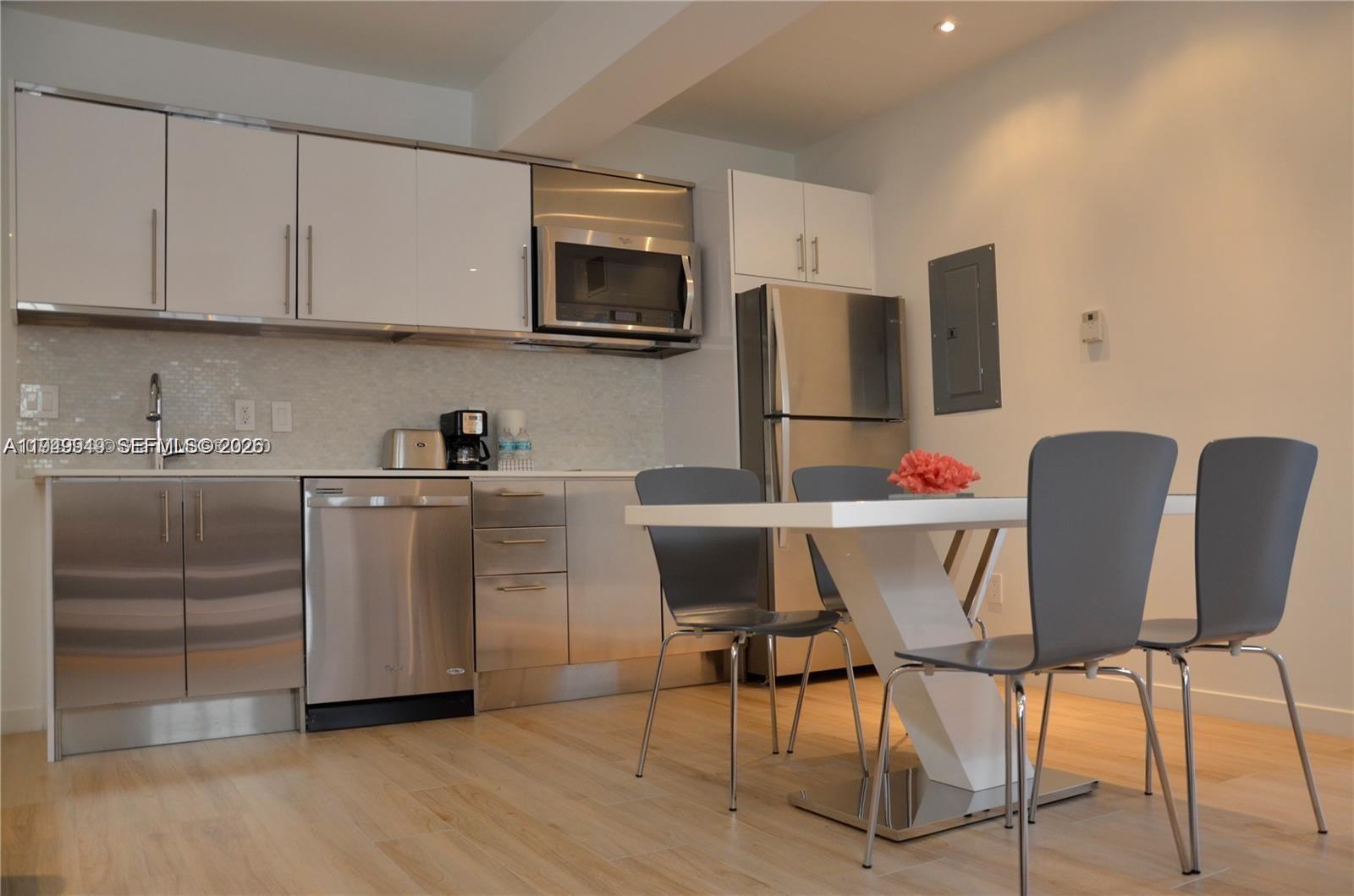 Wonderful corner 1 bedroom 1 bathroom apartment facing south-east just steps to Lincoln Rd Mall. Well divided and full of natural light, it features an independent entrance thru 16th st gate, wood ceramic floor all-over, stainless-steel cabinets and appliances in the kitchen, glass shower, common laundry on same second floor. Internet Wi-Fi is included in the condo maintenance. Easy to rent. Great investment in the best location!
Concrete restoration, facade painting and reroofing just done and SA paid by seller in full.
Financiang possible with 50% down payment.