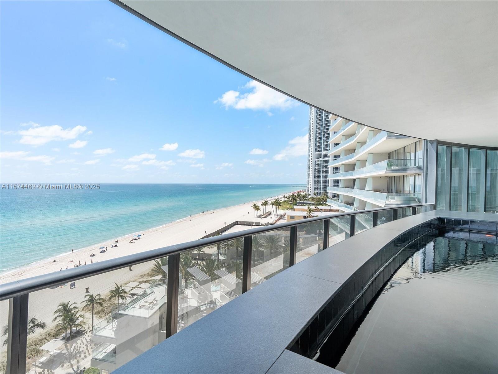 Welcome to luxury living at Porsche Design Tower. This remarkable unit features 4 bedrooms, 4.5 bathrooms, a 2-car garage, a private oceanfront pool on a 15ft terrace, and a gourmet Poggenpohl kitchen with Miele appliances and wood floors. Experience outstanding convenience with a private garage linked directly to your unit by a Dezervator elevator. Enjoy exclusive amenities, including private dining, concierge services, full beach access, 2 pools, a spa, and entertainment options like simulators, a theater, and a party room. With one of the largest floor plans in the building, offering 4,500 sq. ft. of living space, and a 550 sq. ft. garage, this luxurious oasis embodies the ideal of oceanfront living. Embrace exquisite resort-style living in Miami's most prestigious building.