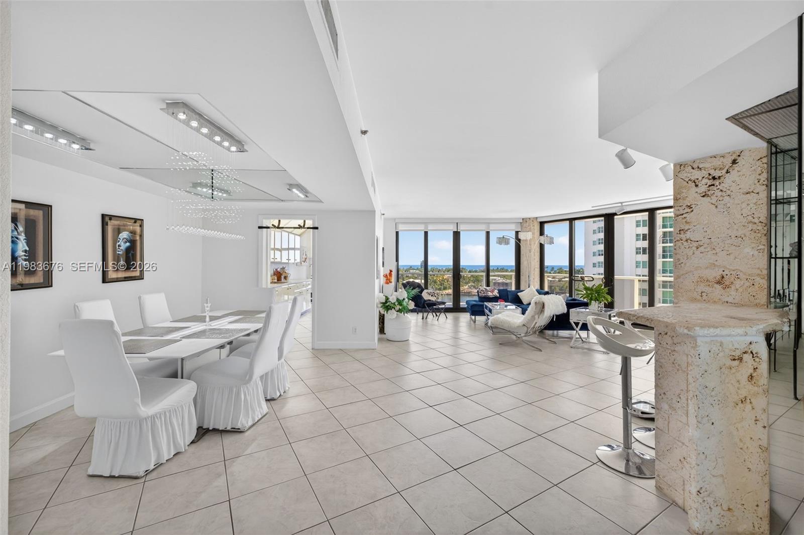 WOW! ENTER & IMMEDIATELY & THRU OUT SEE THE BEST VIEWS OF INTRACOASTAL & OCEAN OVER GOLDEN BEACH.  MOST POPULAR 3 BEDEROOM FLOOR PLAN, MARBLE FLOORS THROUT, CUSTOM CLOSETS, WINDOW TREATMENTS, NEW LARGE STATE OF THE ART KITCHEN WITH GRANITE COUNTER TOP, TOP OF THE LINE STAIN STEEL APPLIANCES, CLOSETS, WINDOW TREATMENTS. NEW IMPACT WINDOWS, NEW AC, NEW DISHWASHER. 
RESORT STYLE AMENITIES: ONE POOL W/HUGE DECK & BBQ AREA, GYM, MEDIA ROOM, LIBRARY, EVENT RM, ENTER CLUB HOUSE TO 2ND POOL ON THE INTERCOASTAL, NEW GYM, SPA, SAUNA, NAIL SPA, RACQUETBALL, TENNIS CTS, KID ROOM, TEEN RM, CARD RM, & PRIVATE HAMPTONS RESTAURANT BY THE WATER & ENJOY, YOUR $100/MONTH DINNING VOUCHER INCLUDED IN MAINTENANCE, ROOM SERVICE, FULL MOVIE THEATER, ALSO CAFE W/OUTDOOR SEATING AND MUCH MORE. ALL ASSESSMENTS PAID. TENANT OCCUPIED, LEASE ENDS OCT 31ST, 2026.