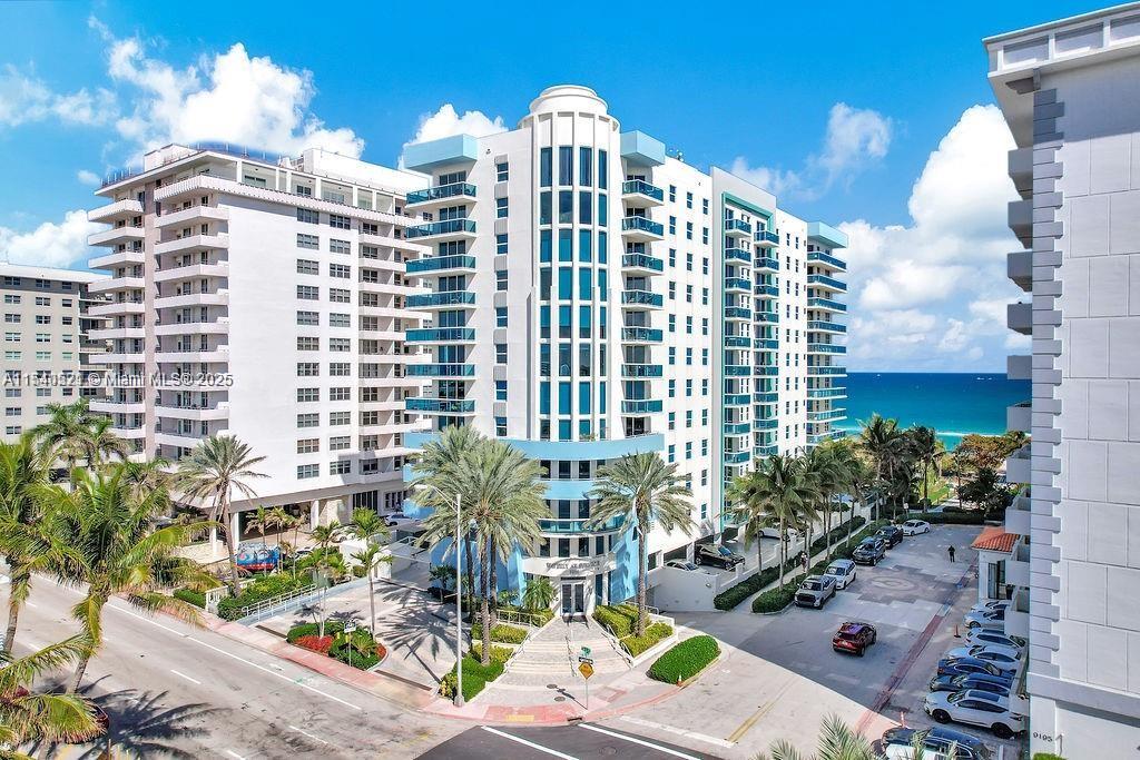 Newest building in this price range in this desirable OCEANFRONT BOUTIQUE Building. This unit offers a beautiful view of the ocean! ! Impact windows & rage full size washer & dryer in the apt.! Desirable floor plan facing southeast. New A/C as of 6/23. Newer hardwood floors & fresh paint ! Fully equipped gym, 2 swimming pools with jacuzzi. Meeting Room/Lounge with HD TV and pool table. Delight yourself in the private beach area with barbecue, picnic and volleyball court. Walk everywhere : Bal Harbour shops, Publix, CVS, House of Worship, Pets ok under 25 pds. This building has reserves!