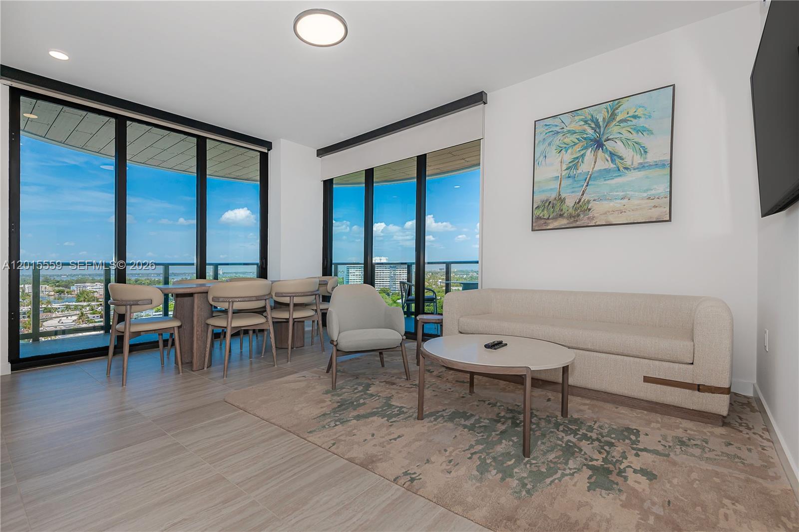 Experience Miami Beach's premier new LEED Gold Certified development approved for short-term rentals, ideal for investors and end users alike. This fully furnished 11th-floor-residence features soaring 9-ft-ceilings, floor-to-ceiling glass doors, and a huge wraparound balcony with beautiful city and coastal views. Located in the rapidly transforming North Beach district, 72 Park is one of the few Miami Beach buildings legally approved for Airbnb and short-term rentals with flexible ownership options. Enjoy resort-style amenities including a 150-ft pool with cabanas, private beach club access, rooftop deck, fitness center, concierge services, on-site restaurant, and golf cart shuttle to the beach. Pickleball and tennis courts are conveniently located directly across the street.
