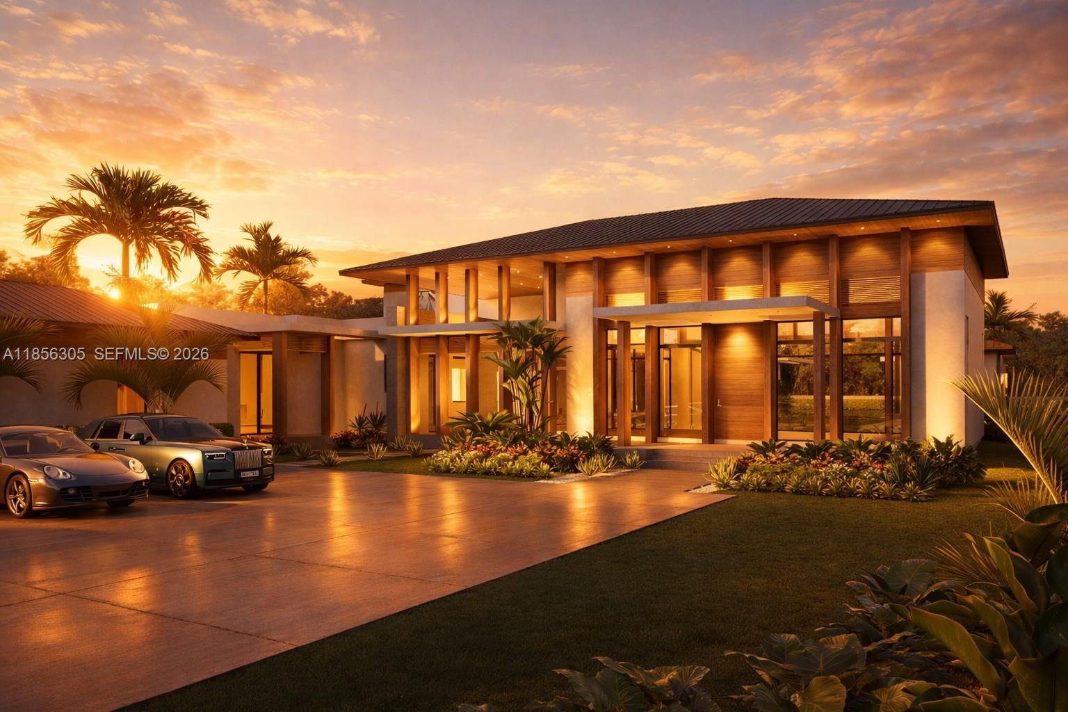 One-of-a-Kind Architectural Masterpiece – Designed by famed Affinity Architects, this 6BR, 6BA, 3HB estate is situated on over 2 acres of land offering refined living with exceptional design. The flexible layout allows for 7+ bedrooms. This rare and unforgettable Bali inspired architecture blends natural materials, open layouts, and intricate craftsmanship, focusing on nature through walled compounds of separate pavilions for different functions, creating indoor-outdoor living with abundant ventilation and connection to gardens overlooking a pool, shaded lounge, and spa. Amenities include: a wellness room with sauna, private movie theatre, 2 family rooms, staff quarters, mud room, and 2 laundry rooms. A 4-car garage plus guest parking ensures ample space. Every detail reflects quality craftsmanship, timeless style, and a seamless connection between indoor and outdoor living.