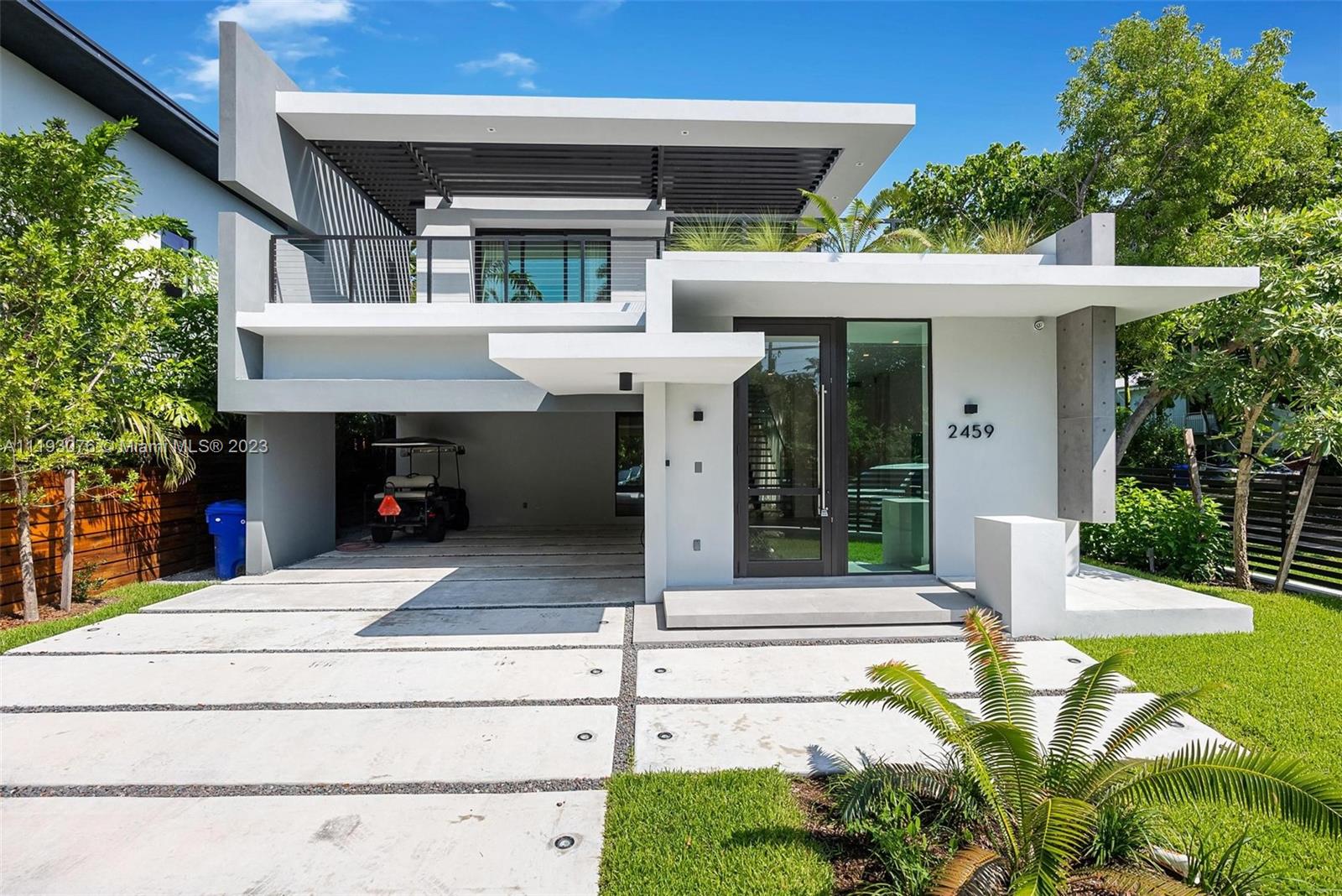 Completion scheduled for end of first quarter 2023. Spectacular new construction landmark, in the best location in Coconut Grove.  This magnificent corner property is being built by a seasoned, established developer in the area, and features 4 bedrooms with en suites, and a full guest bathroom that doubles as a cabana bath.  The pool design and outdoor entertainment area will represent the pinnacle of Grove living. Contact listing agents for more information on this modern masterpiece.