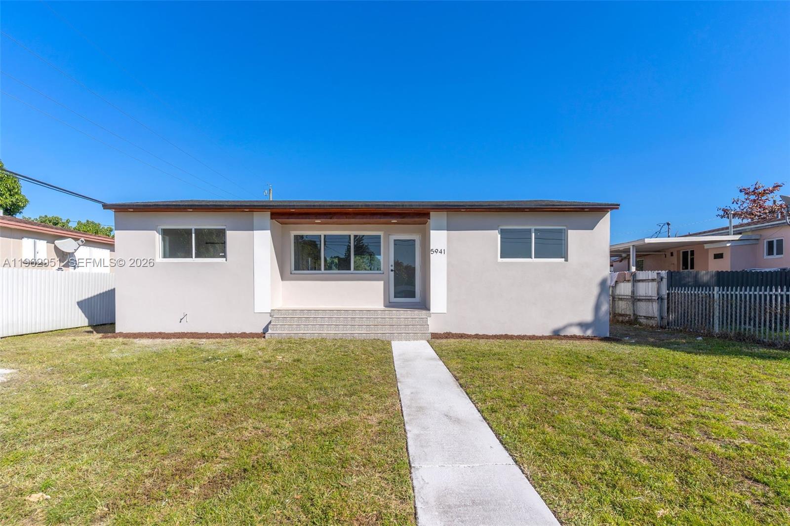 Brand New Everything, and fresh to the Market! This Gem of a home is essentially a new build. Everything is fully permitted. New roof, new AC, new Electrical, new Plumbing, new Kitchen, new Bathrooms, new Everything! The homes hosts 3 spacious bedrooms 2 modern bathrooms and open concept grand opening. Home was professional designed with high level finishes and high impact windows and doors. Located in the most desirable area of East Hialeah with great schools and a great neighborhood. Call to schedule appointment today.