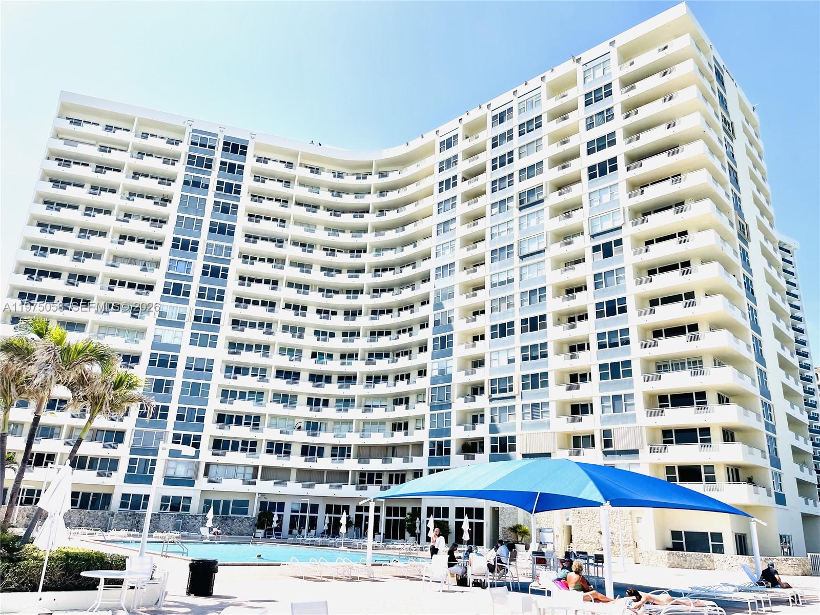 OCEAN FRONT condo in a luxurious building right on the BEACH!! The 1b/1b condo comes with a full balcony and stunning intercoastal views! It has been newly remodeled with modern open kitchen and stainless steel appliances and tile throughout. It's nearby restaurants, shopping plaza, Gulfstream Park Casino, Hollywood Broadwalk, and the famous Aventura Mall & Aventura Golf Course. Very convenient location - only 15 minutes to Fort Lauderdale Airport and 30 minutes to Miami Beach. Building amenities include: heated swimming pool, gym, cable, Wifi, billiards room, 24-hour security, secure parking, laundry facility. Available for rent from April 2026 till Feb 2027, minimum 3 months rental . Background check is required & minimum credit score of 700 or above per HOA.