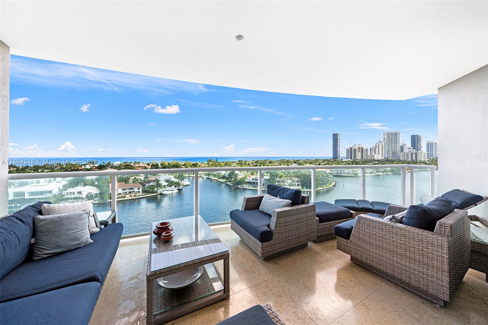 Southeast-facing corner unit at Hamptons South in Aventura. Breathtaking views of the Intracoastal, ocean, and city skyline from sunrise to sunset. Mostly original condition.  4BR/5BA + media room and private elevator apartment. Step onto your private balconies to soak in the scenery. Indulge in a wealth of amenities that elevate your lifestyle - from tennis courts, gym, restaurant, refreshing pool & more. Immerse yourself in a world of sophistication and comfort, where every detail has been carefully curated for your enjoyment. Make this residence your own.