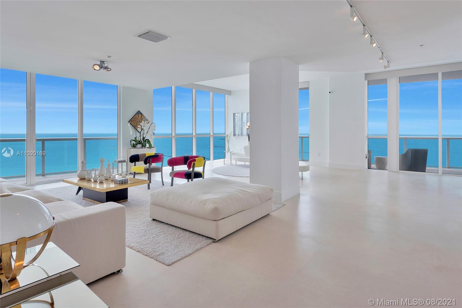 Step off the elevator to stunning bright ocean views, this masterfully designed home delivers the wow factor. Combining only the best 2 lines in the N Tower it epitomizes a discerning life-style. 3 Bed, 4 Bath + Den corner unit features 3,400sqft of the most sophisticated design. Master bedroom offers 2 walk-in closets and a tranquil spa bathroom. 4 different balconies open up to luminous spectacular views. Kitchen features Miele and Sub-Zero appliances and amazing views of Fisher Island & Cruise Ships. This immaculate unit allows one to display beautiful art and blend it with impeccable ocean views while enjoying surround sounds coming from the Crestron system. 12-acre beach land with high-end amenities concierge, valet, restaurant, 3 pools, beach services, spa, gym, and 3 tennis courts.
