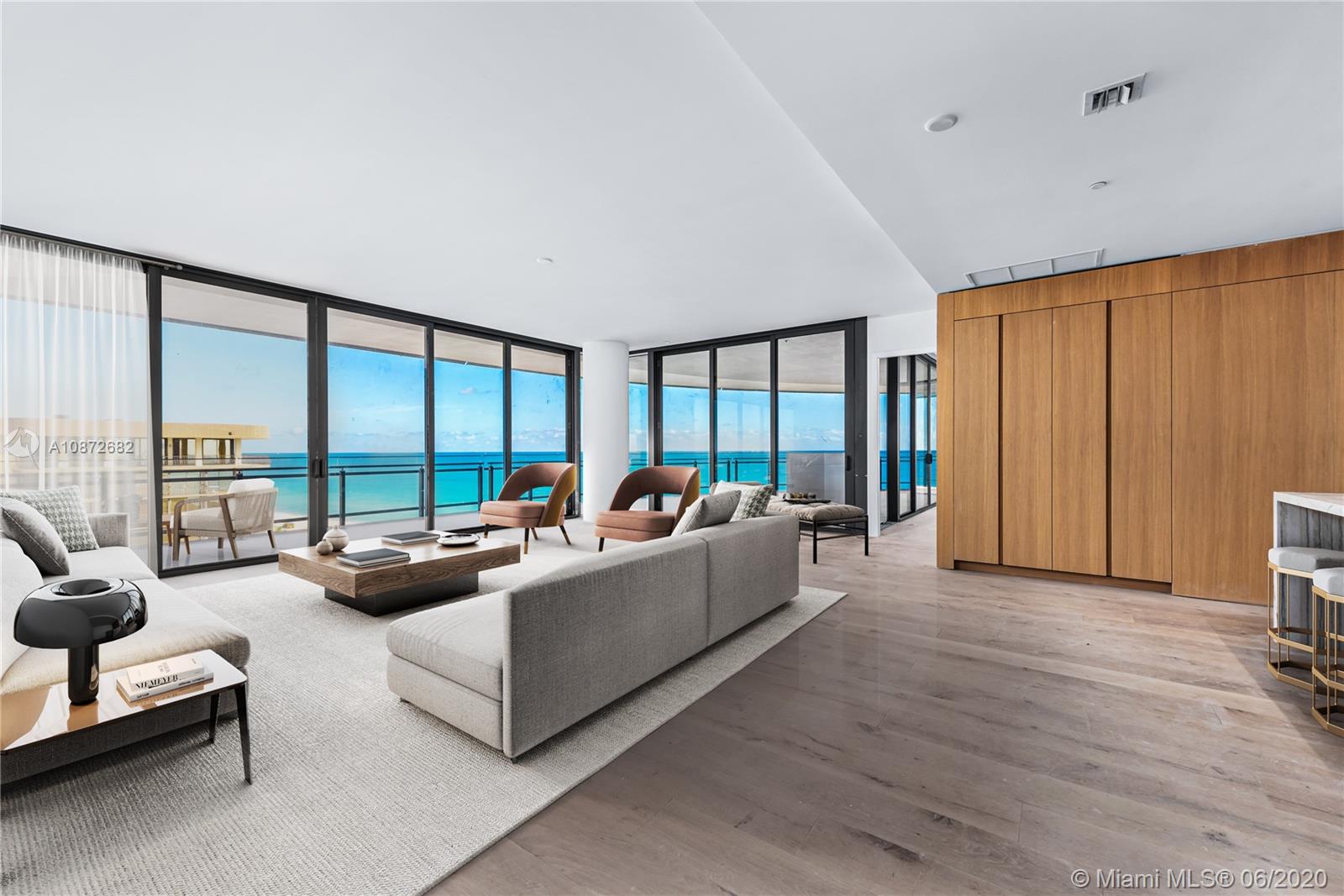 Eighty Seven Park by Priztker award-winning architect Renzo Piano is a selection of oceanfront residences designed to seamlessly embrace park and ocean in Miami Beach’s most coveted seaside neighborhood. The building sits between a 35-acre ocean front park to the south and private 2-acre park to the north that are being designed by West 8 landscape architects. Enjoy views of the ocean, park and city skyline. Full service building with concierge, 2 pools, full service spa, ocean view gym, and wine bar.