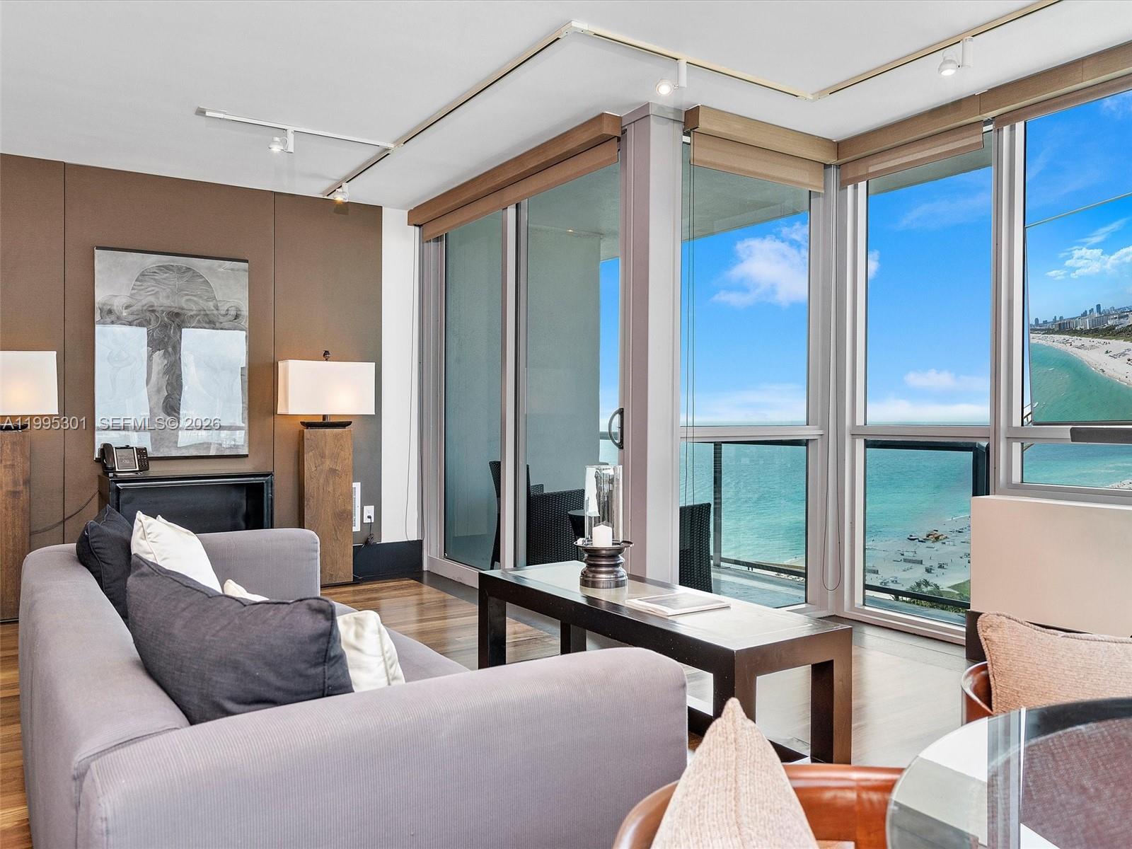 Experience luxury living at The Setai Miami Beach in this stunning 30th-floor, 2-bedroom ocean view condo.
Spanning 1,209 sf, it features breathtaking ocean views through floor-to-ceiling windows. The master suite
includes a king bed, a spa jetted tub, and a glass walk-in shower, while the second bedroom offers a queen bed
and a fully stocked closet. The gourmet kitchen is equipped with top-of-the-line appliances. Guests enjoy access to
The Setai’s exceptional amenities, including three beachfront pools, a lavish spa, an upscale restaurant, and 24-
hour concierge service. Additional features include valet parking, a gym, and beach service. This condo combines
elegance and comfort for an unparalleled living experience.