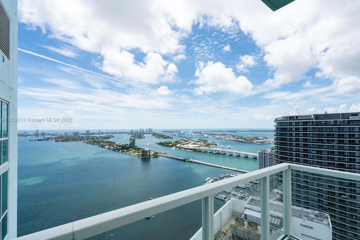 Unique 2 bedroom 2 1/2 bath Penthouse with direct water and city views at the desirable Quantum on the Bay sits on a floor with only 4 units which gives you the feeling like you are the only resident there. This unit has only had one Owner fully furnished.Unit features porcelain floors, 10 foot ceilings, laguna doors in the master bedroom, motorized blinds in living room and bedroom, full size washer and dryer, custom closets, nest thermostat, 2 parkings on the lobby level plus a storage with air conditioning. Quantum on the Bay has 2 gorgeous pools and great amenities.Edgewater ideally located between Miami design district, Midtown Miami, Downtown Miami, and Miami Beach it's worth your while to come see it.