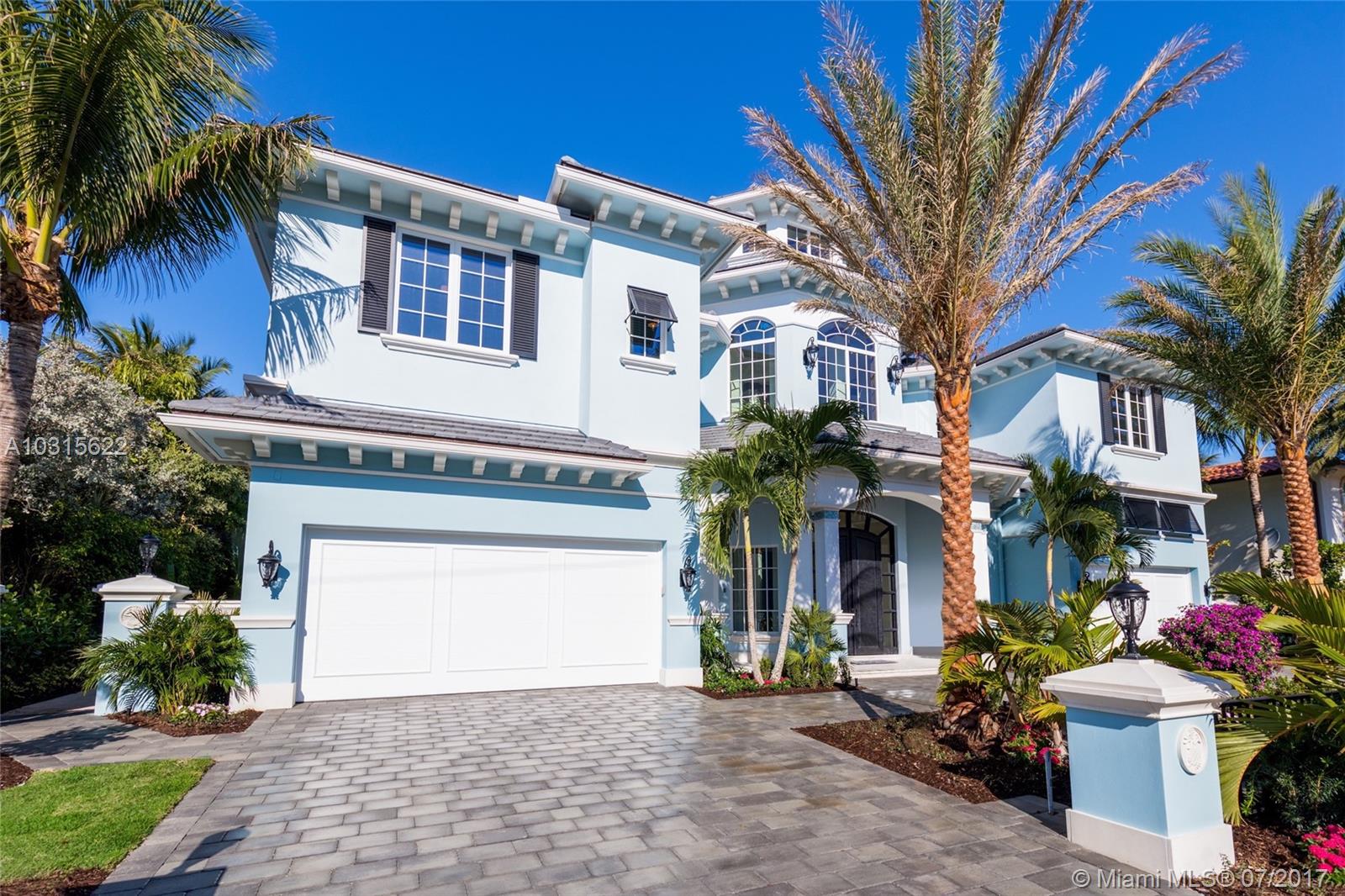 Spectacular 2 story Furnished 7 bedroom/ 6.5 bathroom home on the water decorated by Mary Windmer and Clive Daniel! Direct intracoastal front with over 100 feet of water frontage. Enjoy stunning sunsets on the intracoastal in the back patio/ BBQ area or tranquil nights by the gas fireplace. Gourmet kitchen with top of the line appliances. Custom cabinetry, custom closets throughout home & garage. Great location near beaches, shops, restaurants, FAU, & much more! See attached detail sheet with more features!