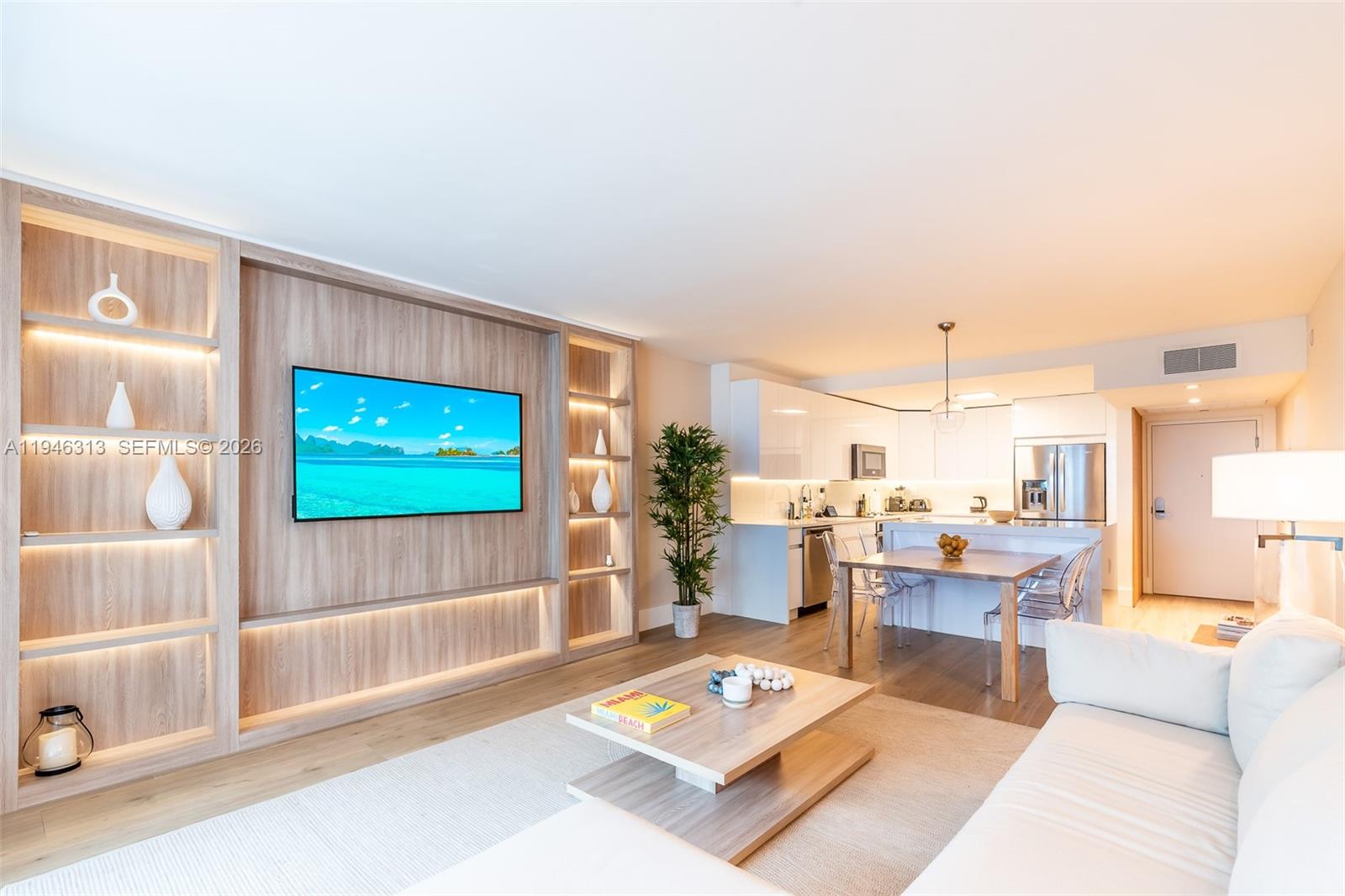 The iconic Roney Palace, adjacent to the renowned 1 Hotel on Collins Avenue, this 1-bedroom, 1-bathroom residence exemplifies modern luxury. Recently renovated with impeccable attention to detail, this unit features a beautiful kitchen, high-end finishes, and a spa-inspired bathroom. Offering the perfect blend of style and comfort, it’s situated in the heart of South Beach, where top-tier dining, exciting nightlife, and endless entertainment options are just steps away. Despite being in the midst of it all, this home provides a serene, relaxing retreat. Enjoy access to 1 Hotel amenities, including several pools, cabanas, restaurants, the Anatomy Gym, spa, and more.