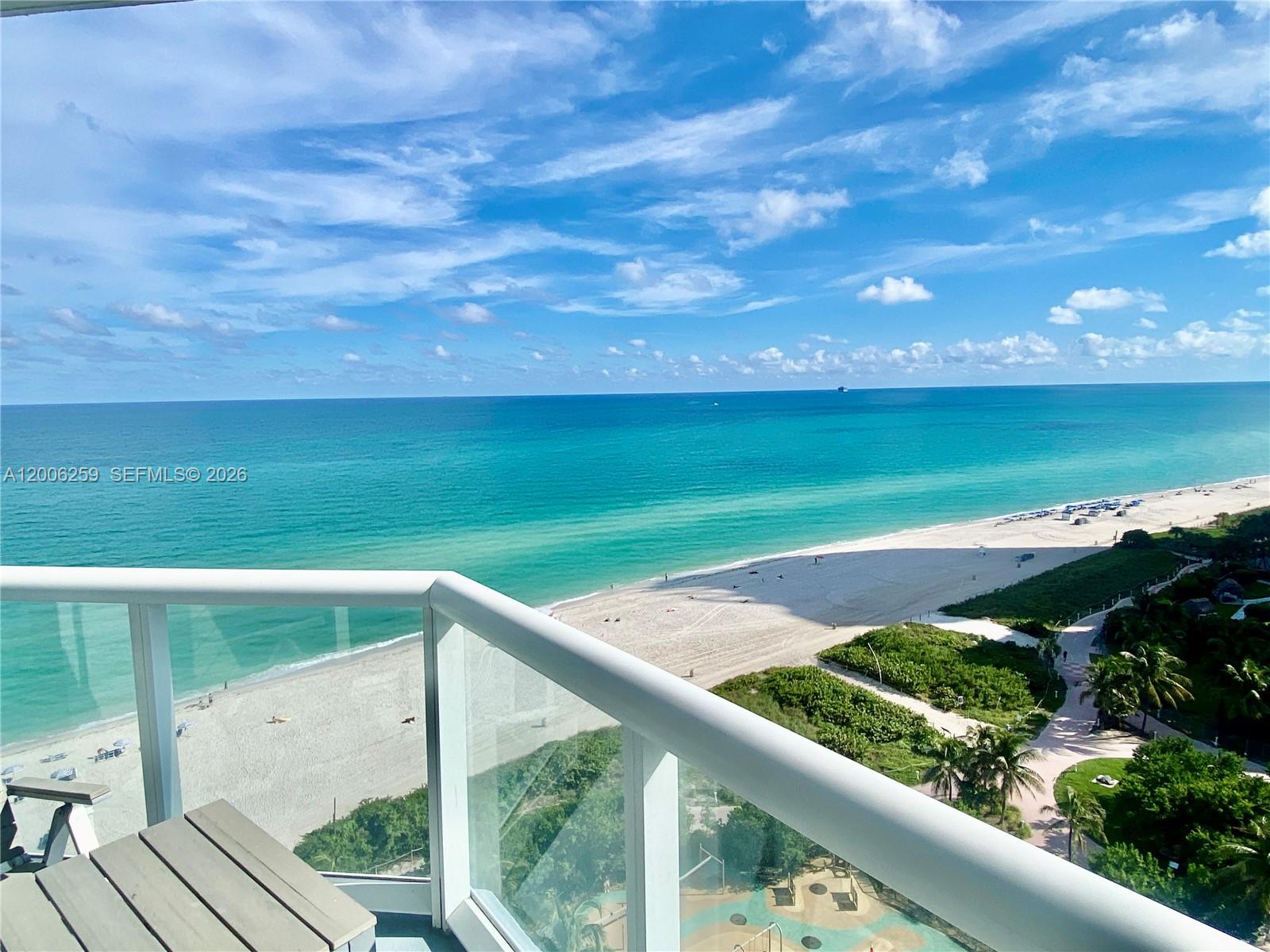 Rare opportunity at Bel-Aire on the Ocean. This high-floor 1BR/1.5BA residence sits in one of the building’s most desirable lines, offering a true dual exposure: direct ocean views to the east and open Intracoastal/city views to the west—enjoy both sunrise and sunset from your private terrace.
Unlike many units, #1505 features unobstructed views with a park in front, creating a unique sense of openness, privacy, and long-term value. Bright and well-proportioned layout with floor-to-ceiling windows and a modern white porcelain floor that enhances light and flow throughout.
Bel-Aire is a boutique oceanfront building with direct beach access, oceanfront pool and jacuzzi, fitness center, ping pong and pool table, conference room, 24/7 security, and valet. Prime Collins Ave location within walking distance to Publix, Walgreens, parks, dining, and everyday conveniences.
A standout unit within the building—combining height, view, and positioning that is rarely available. Ideal as a primary residence, second home, or investment property.