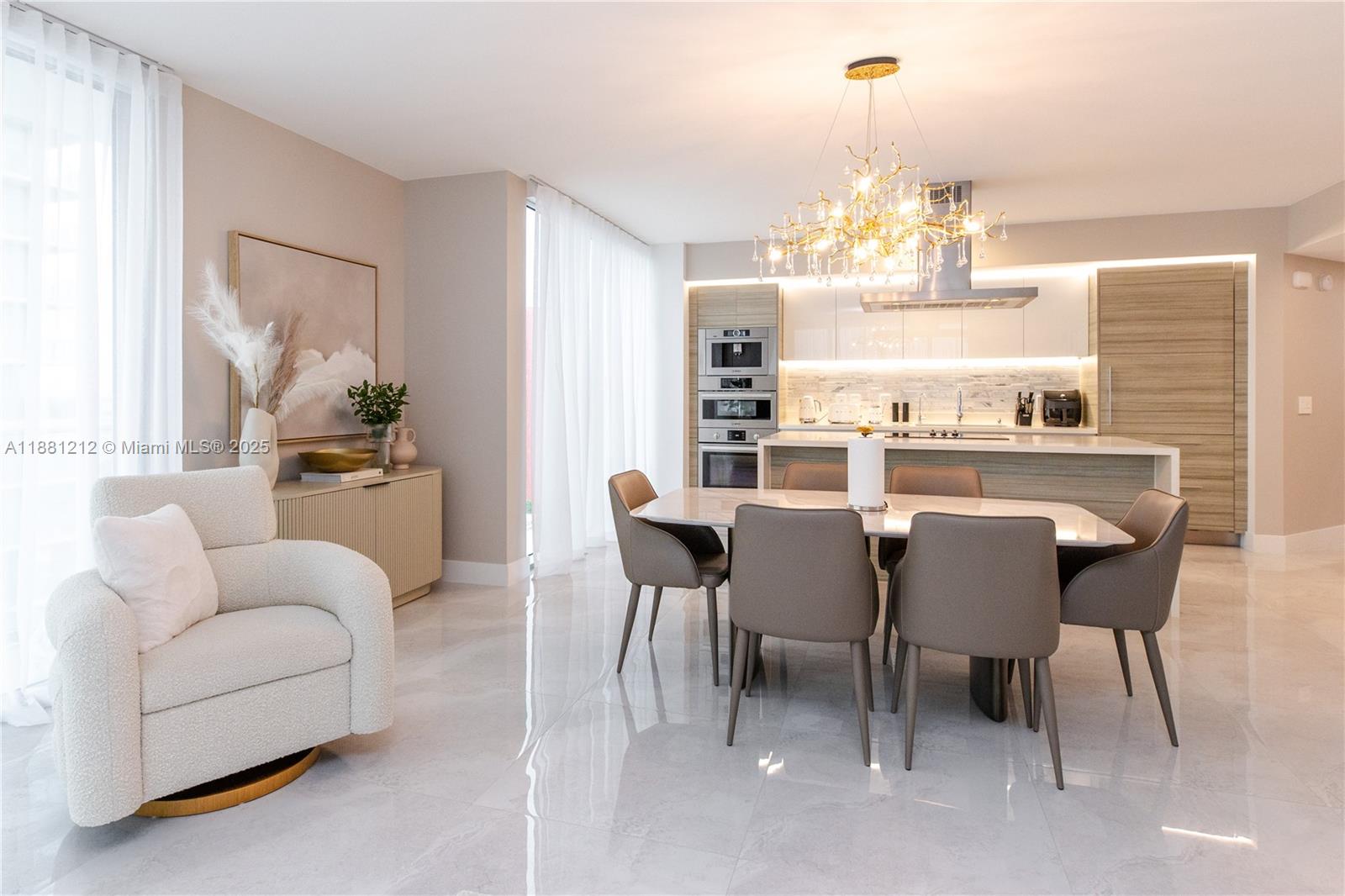 Spectacular 3BD/3.5BA corner condo with a wraparound balcony offering breathtaking ocean, Intracoastal views. This recently renovated unit features custom closets, designer wallpaper, custom lighting, soaring 10-ft ceilings, and wall-to-wall impact glass that fills the home with natural light. The gourmet kitchen is equipped with Sub-Zero and Bosch appliances and modern finishes. The primary suite includes a custom walk-in closet and a bathroom with a soaking tub and glass-enclosed shower. Storage, parking, and valet are included. Enjoy resort-style amenities such as infinity and lap pools, kids’ splash zone, Beach Club, fitness center, kids’ playroom, movie theater, and game lounge. Just steps from the beach, park, dining, and shopping — schedule your private tour today!