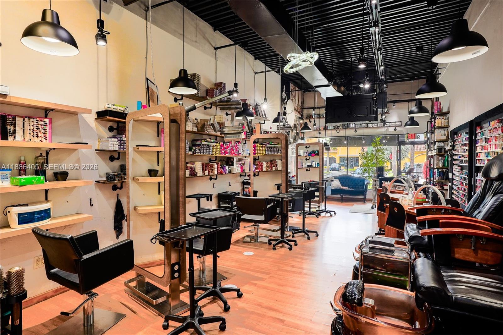 Luxury-Full service hair salon for sale in Pembroke Pines, Fl- High-end stations and equipment's, stocked for 6 months of professional hair products. Supported by loyal client base that will stay. 
The salon holds an impressive 4.9 Google rating, offer high visibility in high traffic area.  
Salon carries Themi Aesthetic, Vulcano Lamps, Various Equipment for a ready owner-operator or investor looking to step into a thriving beauty business.  
"Water & tax is included in the low rent. $4,641.98 vary at the end of the year is variable
In business over 10yrs".  "AS IS" with lease available for 4 ~ 8 yrs.

" 12 employees are currently working in the salon".

Sales included AS-IS:
 ~ LEASE 4 YRS REMANING
 ~ FURNITURE
 ~ HAIR PRODUCT INVENTORY