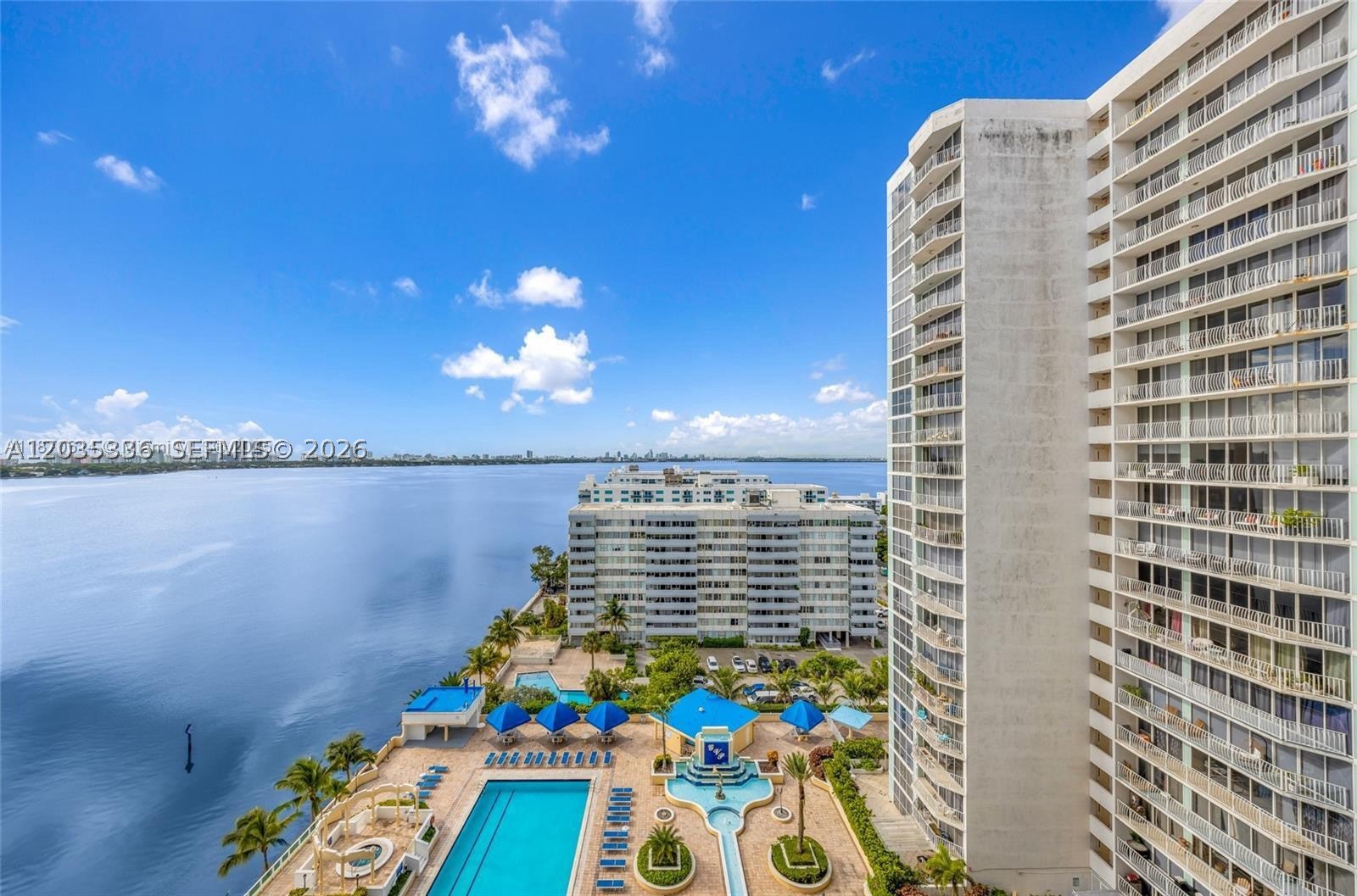 Fully renovated 2BR/2BA residence with spectacular bay views from the 17th floor. This bright and spacious unit features an excellent split-bedroom layout, updated finishes throughout, and an oversized balcony ideal for enjoying breathtaking sunsets. Located in the highly desirable Grandview Palace, offering a full-service marina, pool, fitness facilities, 24-hour security, and convenient retail shops and cafés on-site. One assigned parking space included. Prime North Bay Village location with easy access to Miami Beach, Downtown Miami, and major highways. A perfect opportunity to enjoy waterfront living at an exceptional value.