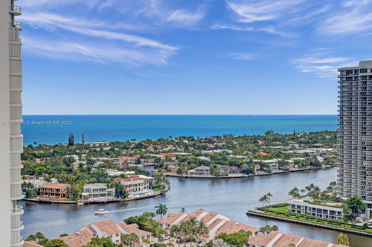 Unobstructed panoramic views of the ocean, intracoastal, marina of the Waterways and city. Bright and spacious flow-through unit. 3 bedrooms, 2 baths. 1775 sq. ft. Two assigned parking spaces. Walk-in closets. Full size washer and drier. Two balconies. The Point lifestyle amenities: outdoor café, 25,000 sf spa & fitness center, beauty salon, 3 pools, 4 lighted tennis courts, BBQ areas, kid's playground, library and party room. Zumba, yoga and Pilates classes. Walking distance to Marina of the Waterways Close to Aventura Mall, movie theaters, restaurants and grocery stores. Easy access to major highways. Please text or call listing agents for an appointment.