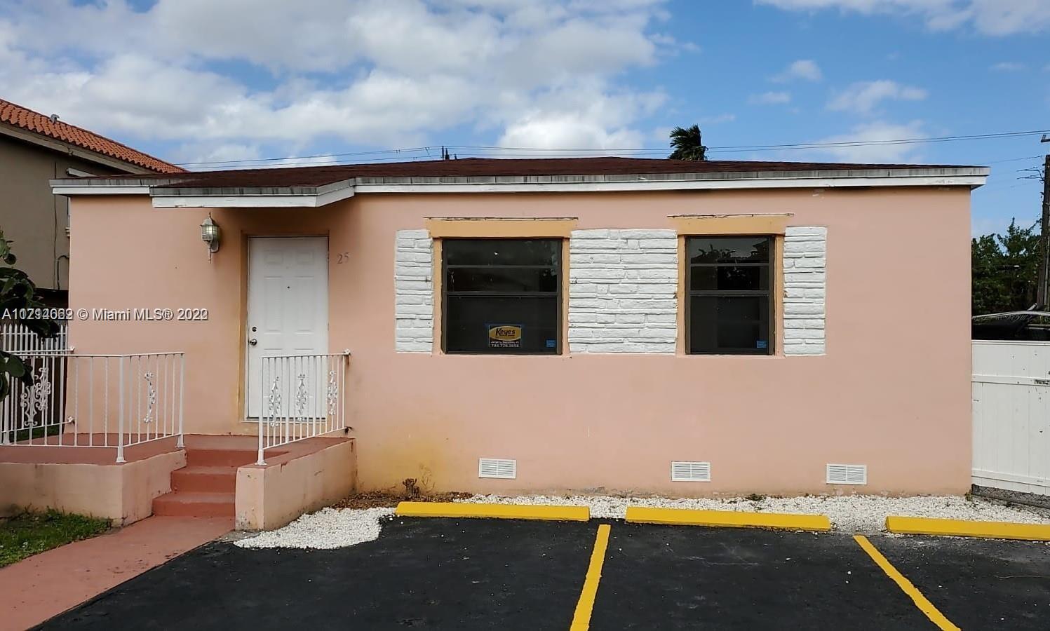 UNATTACHED DUPLEX IN HIALEAH. NEW ALUMINUM ROOF IN BACK PATIO INSTALLED 2 YEARS AGO, THREE ASSIGNED PARKING SPACES IN FRONT OF HOME. IN THE SCHOOL DISTRICT OF MIAMI SPRINGS ELEMENTARY SCHOOL WHICH IS AN EXCELLENT SCHOOL FOR CHILDREN. ALSO ONLY A FEW MINUTES TO RESTAURANTS, SHOPPING, OKEECHOBEE RD. PLEASE CALL L/A FOR MORE INFORMATION OR SHOWING INSTRUCTIONS