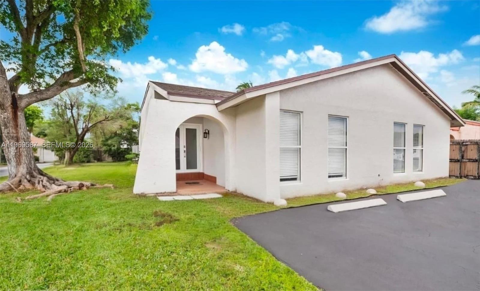 Welcome to this Charming Corner Home with 4 bedrooms, 3 Full bathrooms, located in Hacienda Estates, in a Private Community,  one of the  Master Bedrooms has private entrance as well, Excellent location ,close to Schools, Shopping center and parks, near FIU, Dolphin Mall, Kendall Regional Hospital, and the corridor to Miami International Airport. The Master Bedroom have a walking Closet with space enough for 2 beds, bathroom with double sink ,bathtub and Shower, Desirable layout , Open Modern Kitchen it has an Island with Dishwasher ,You will love it ! ,All Appliances are new , Washer & Dryer, New bathrooms , French doors, Impact windows, Porcelain Floor, Space for 4 Cars .!!!A must see!, Lots of natural light, Private and Fence Backyard  with some fruits Plants .
Lot Size 3,350 Sq.Ft As per Public record !!